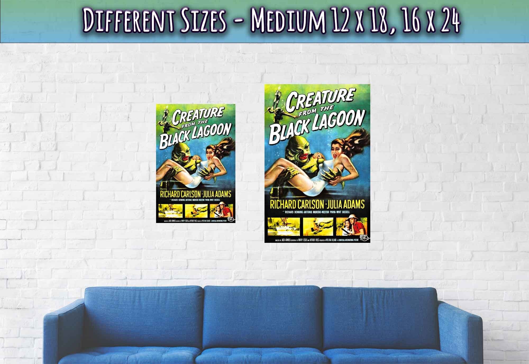 Creature From The Black Lagoon Poster, Vintage Horror Movie Poster 1954 - WallArtPrints4U