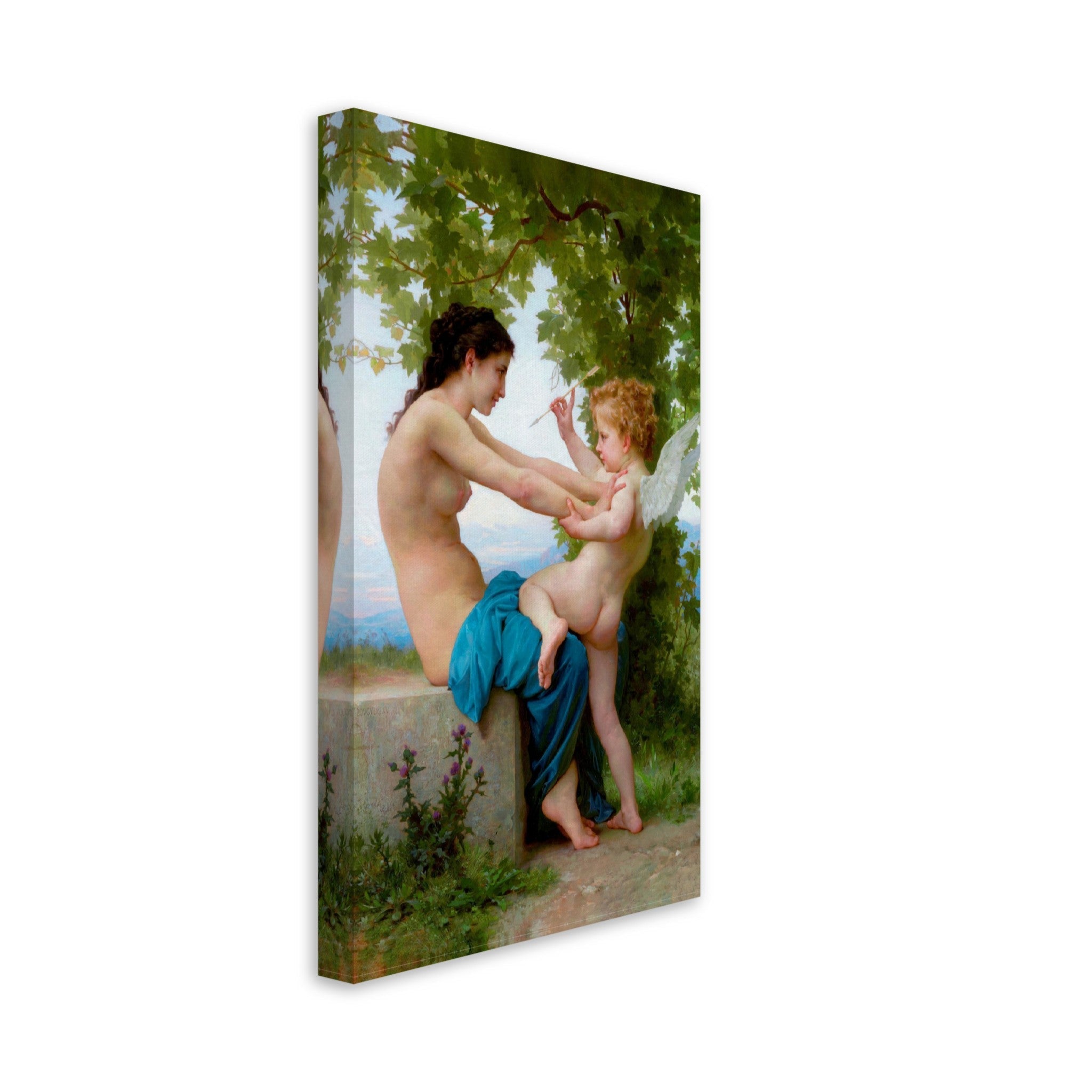 Cupid Eros Canvas Print A Young Girl Defends Herself Against Cupid/Eros Canvas Print Canvas William Bouguereau 1880 - WallArtPrints4U