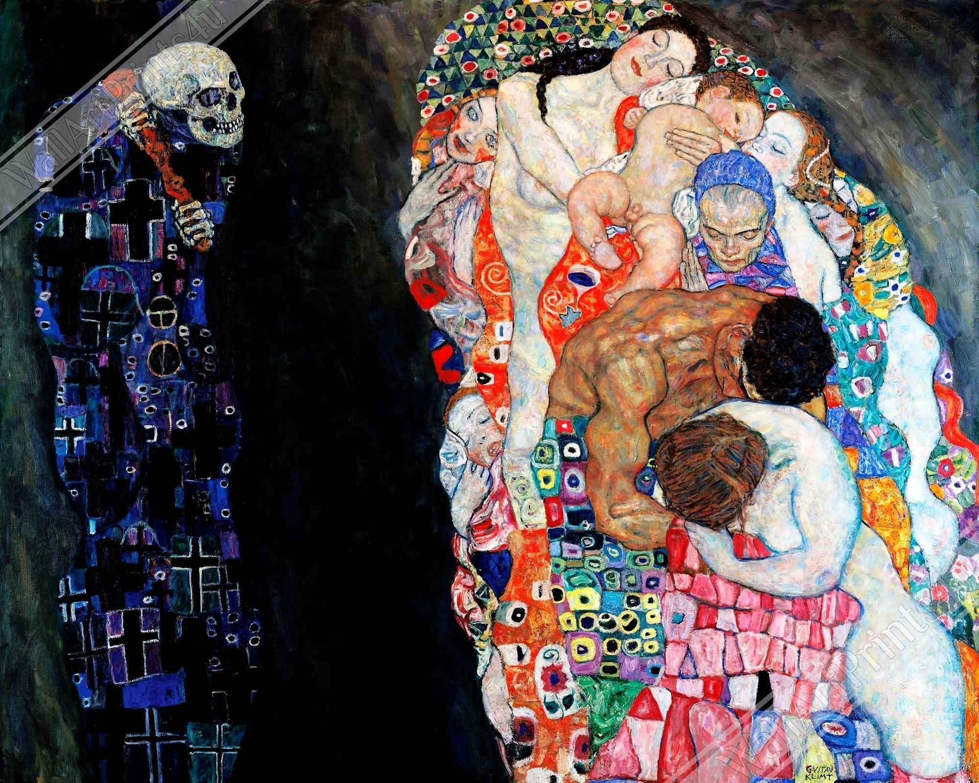 Death And Life Framed, Gustav Klimt - Death Life Framed Print 1911 - WallArtPrints4U