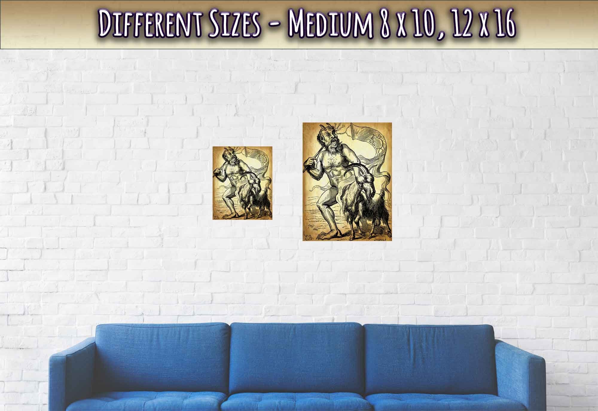 Demon Azazel Poster - Vintage Demonic Art Print - Parchment Version - Louis De Bretton - WallArtPrints4U