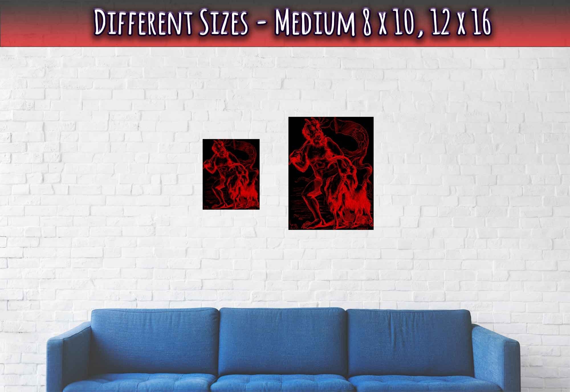 Demon Azazel Poster - Vintage Demonic Art Print - Red Black Version - Louis De Bretton - WallArtPrints4U