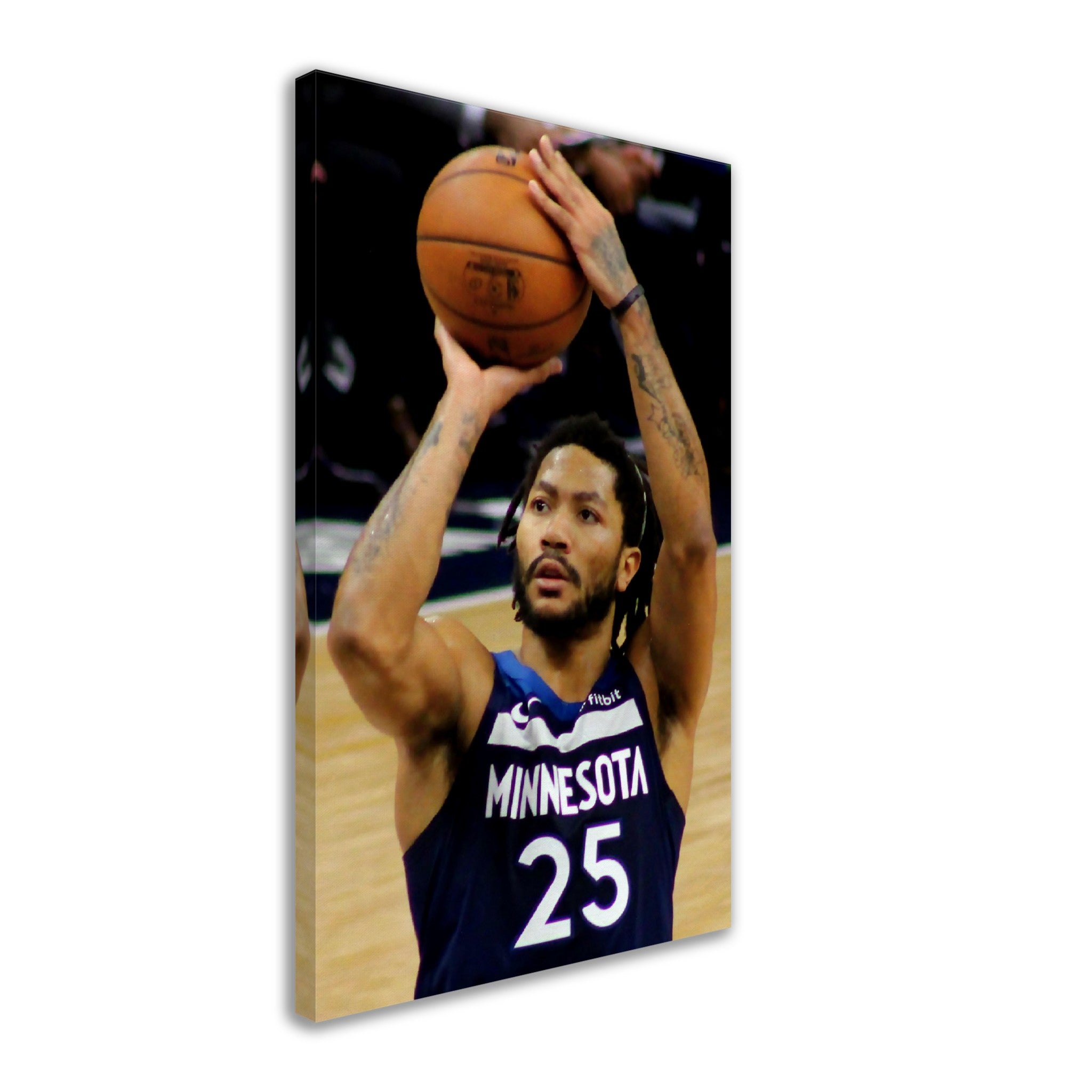 Derrick Rose Canvas, Pro Basketball Player, Photo Portrait - Derrick Rose Canvas Print - WallArtPrints4U