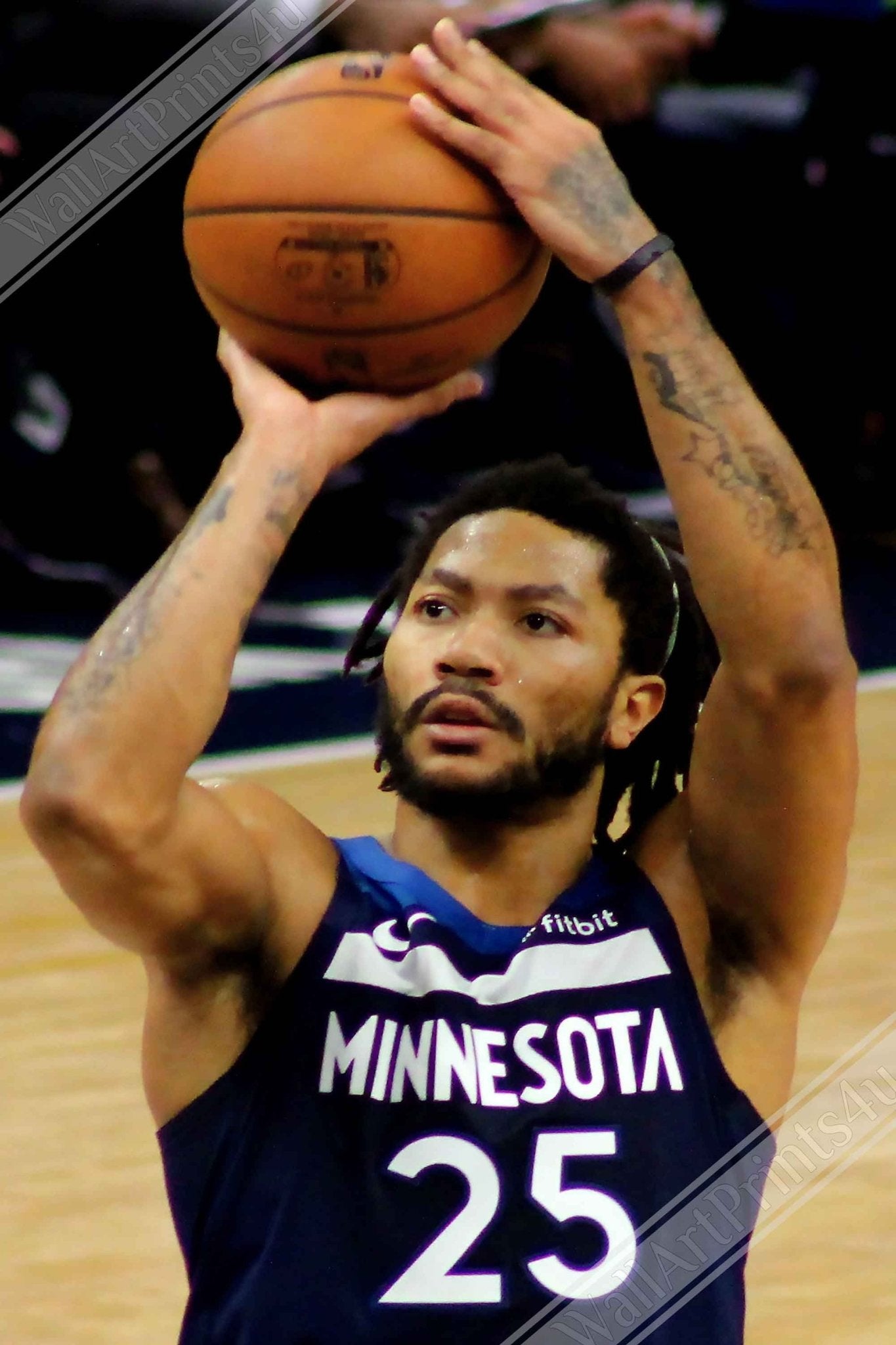 Derrick Rose Canvas, Pro Basketball Player, Photo Portrait - Derrick Rose Canvas Print - WallArtPrints4U