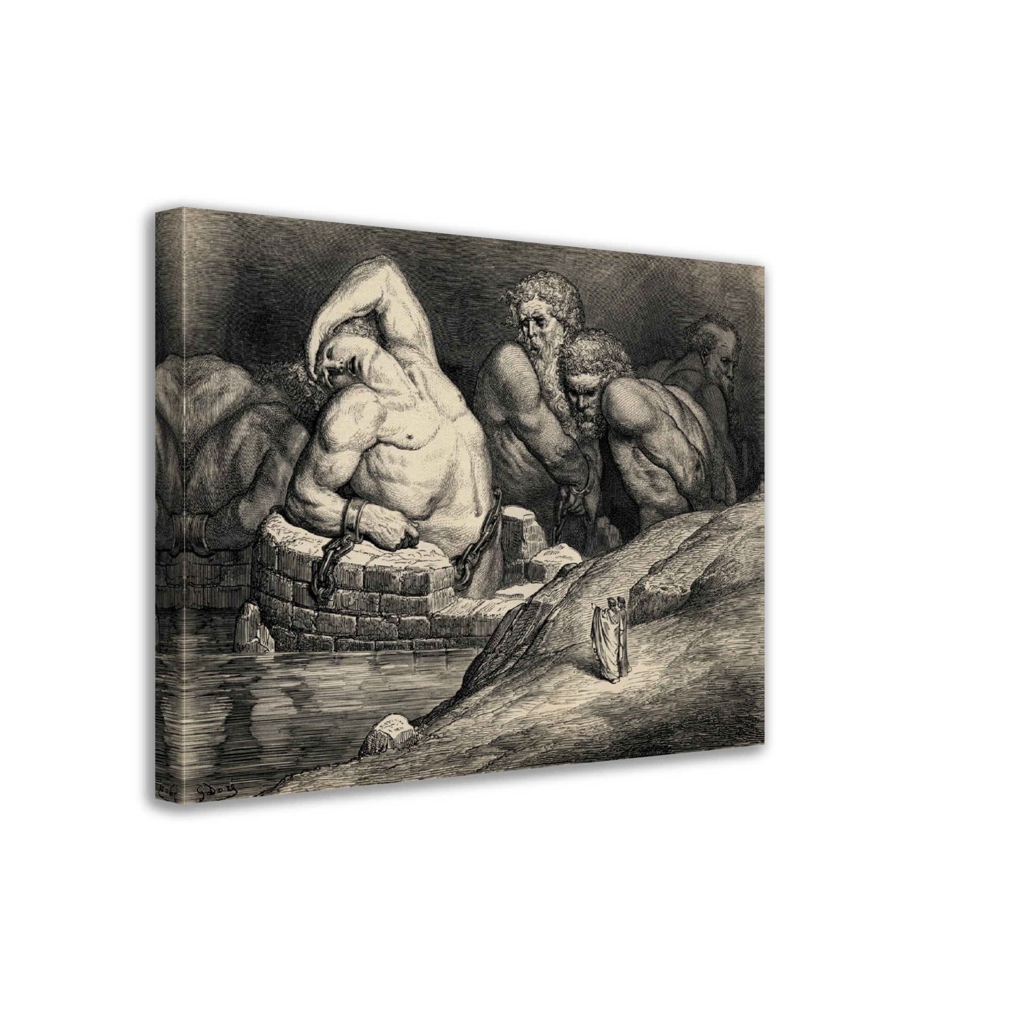 Divine Comedy Canvas The Titans Imprisoned In Hell Gustave Dore Inferno Illustration - WallArtPrints4U