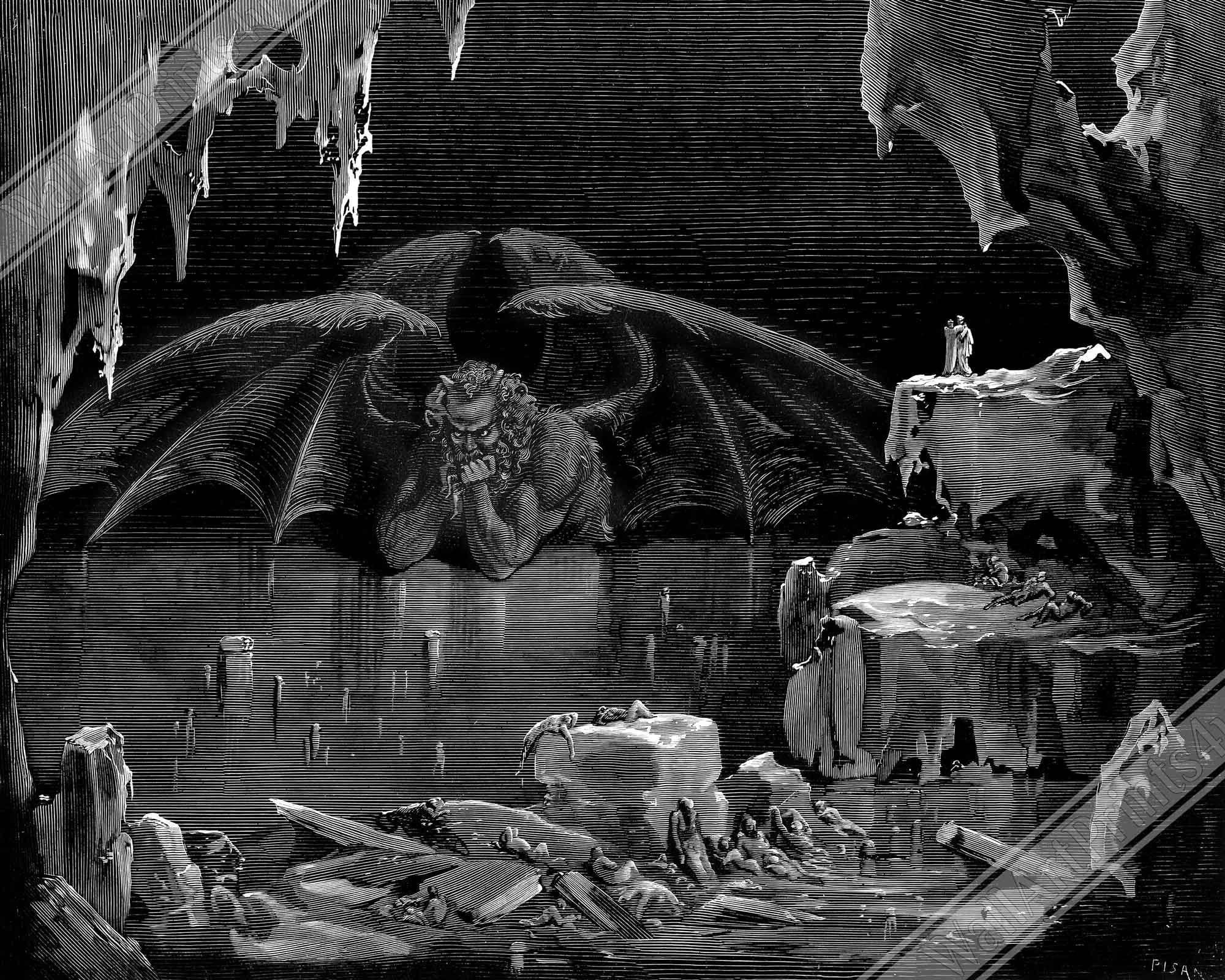 Divine Comedy Framed - The Vision Of Hell - Gustave Dore Inferno Illustration - WallArtPrints4U