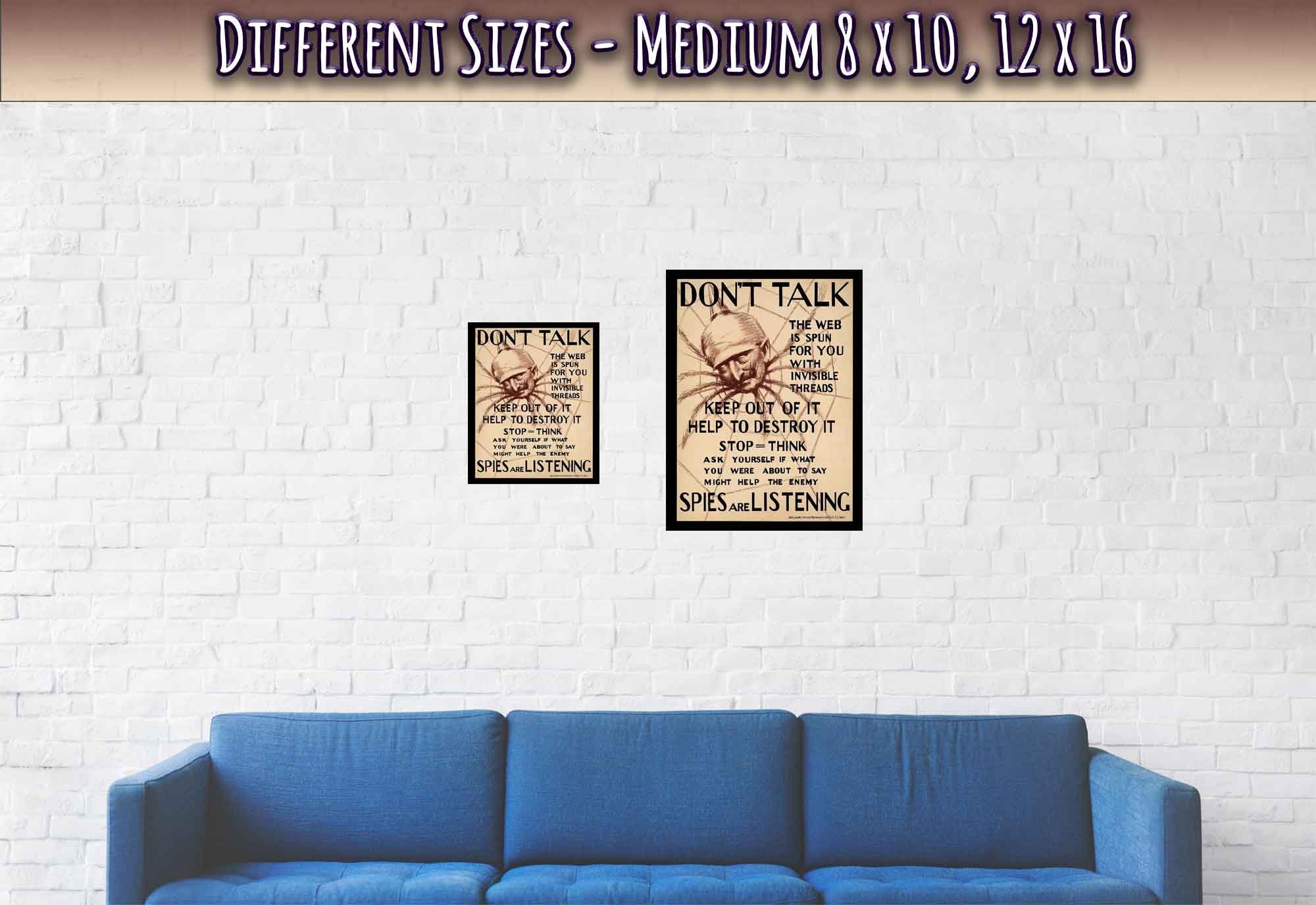 Don'T Talk Poster, World War 1 Propaganda Poster Print, Vintage Poster 1918 - WallArtPrints4U