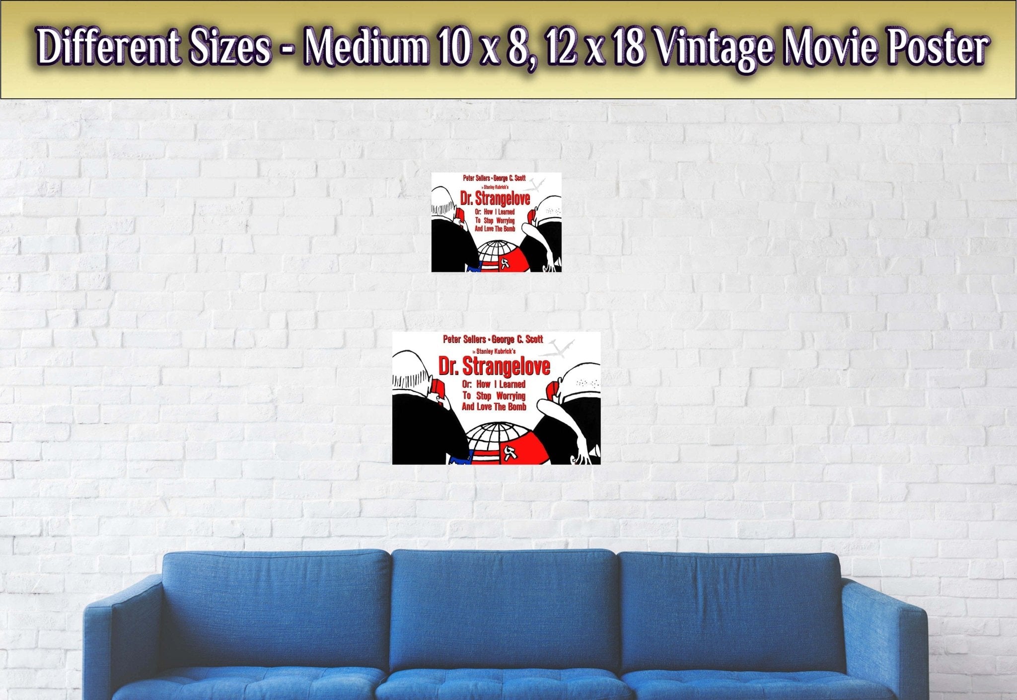 Dr Strangelove Poster, Vintage Movie Poster 1964 Poster Film Art - Peter Sellers, George C Scott, Stanley Kubrick - WallArtPrints4U