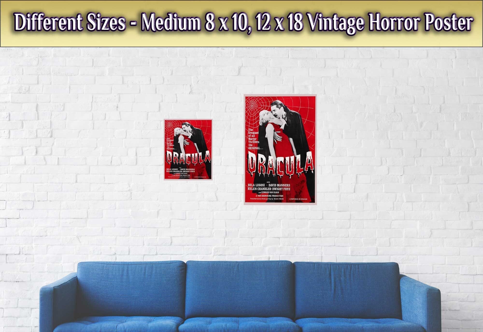 Dracula 1931 Poster, Vintage Horror Movie Dracula Poster Film Art - Bela Lugosi, Helen Chandler, Bram Stoker - WallArtPrints4U