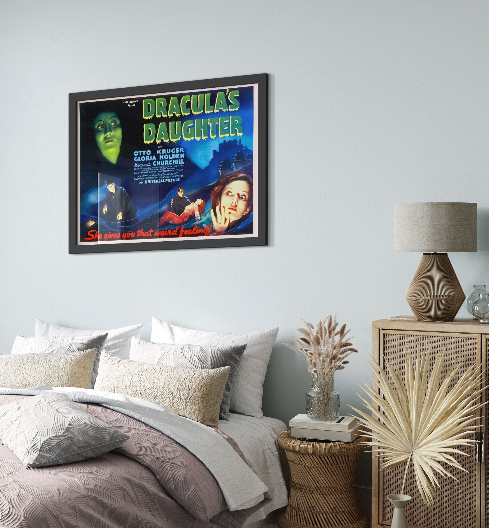 Dracula'S Daughter Framed, Vintage Horror Movie Framed 1936 Framed Film Art - Gloria Holden, Otto Kruger - WallArtPrints4U