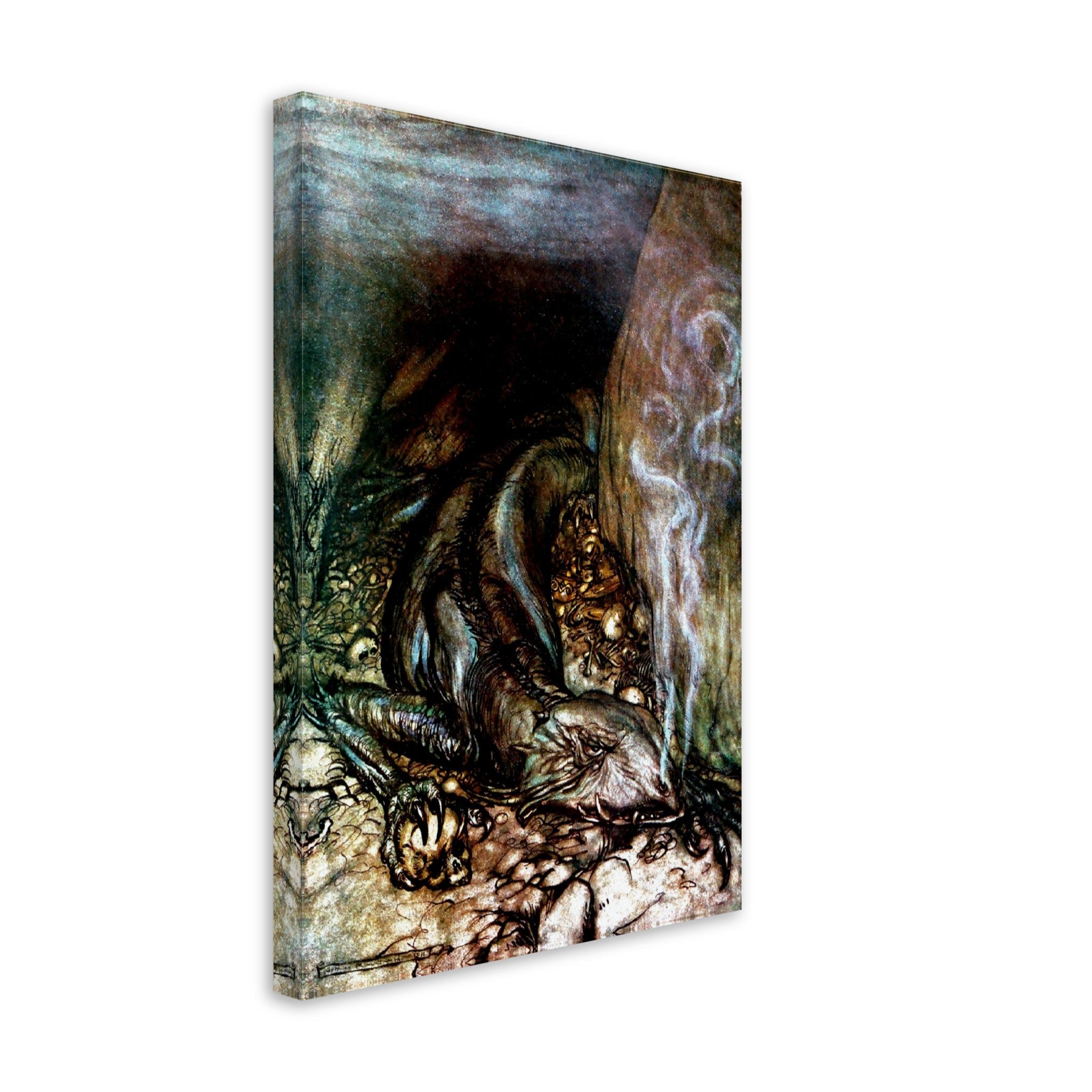 Dragon Canvas Print - Arthur Rackham Dragon Fafnir - Arthur Rackham Canvas - Tolkien Inspiration - WallArtPrints4U