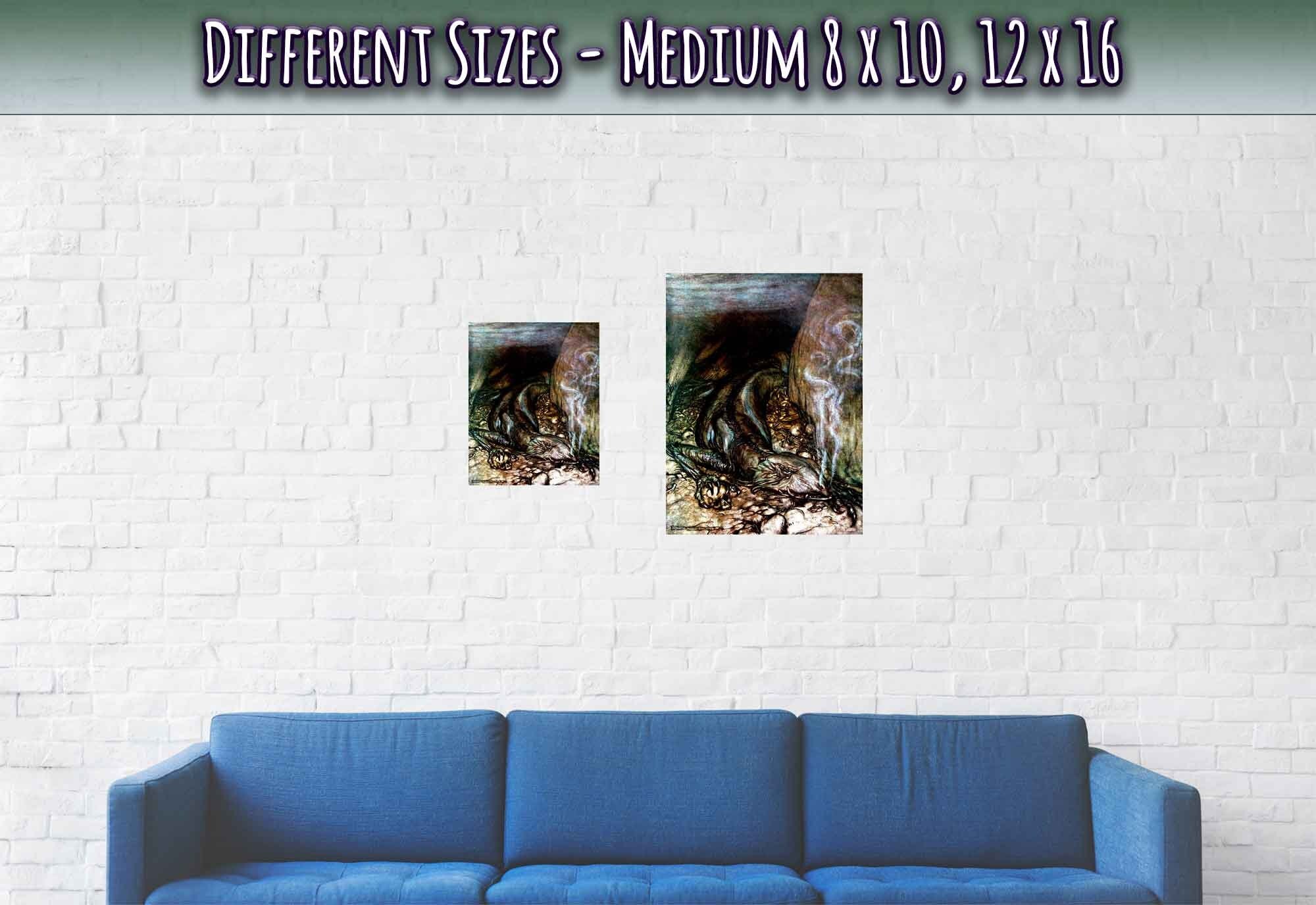 Dragon Poster - Arthur Rackham Dragon Fafnir - Arthur Rackham Print - Tolkien Inspiration - WallArtPrints4U