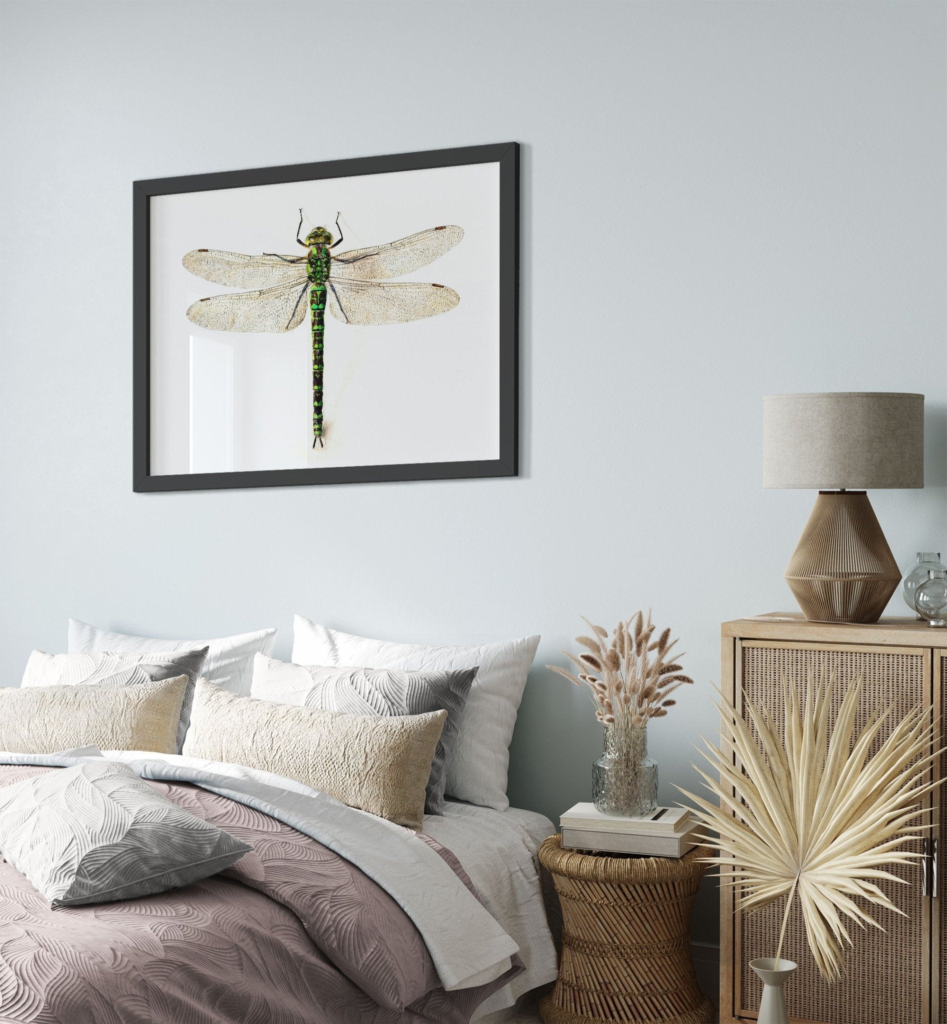 Dragonfly Framed, Giant Dragonfly Framed Print, Vintage Dragonfly Painting 16th Century - WallArtPrints4U