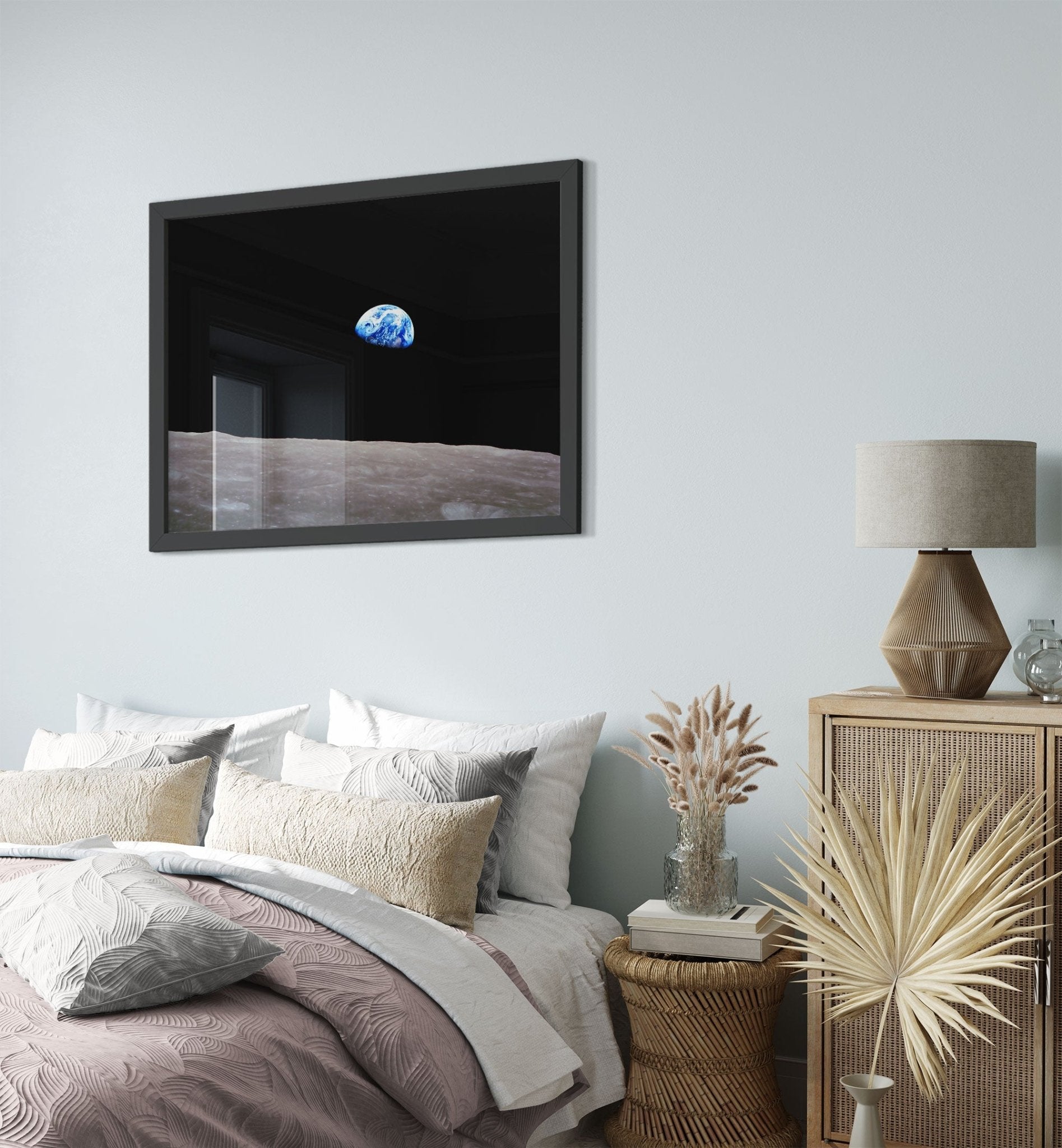 Earthrise Framed, Famous Photo Framed Print From 1968, Shot From The Moon, Beginning The Environmental Movement - WallArtPrints4U