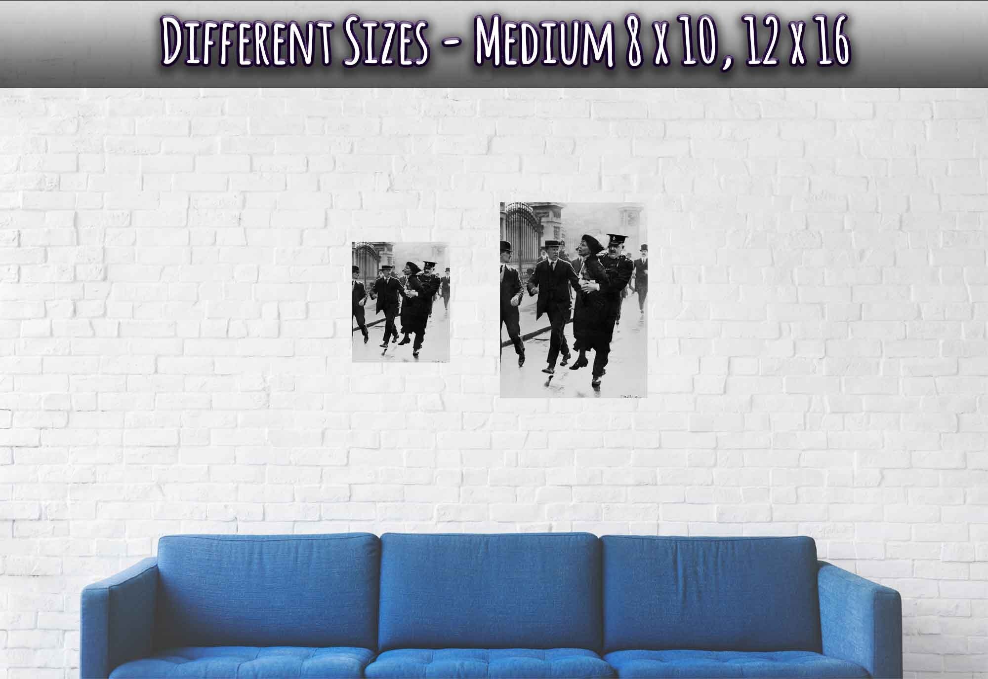 Emmeline Pankhurst Poster, Arrested Carried By Police Officer Vintage Photo Portrait - Emmeline Pankhurst Print - WallArtPrints4U