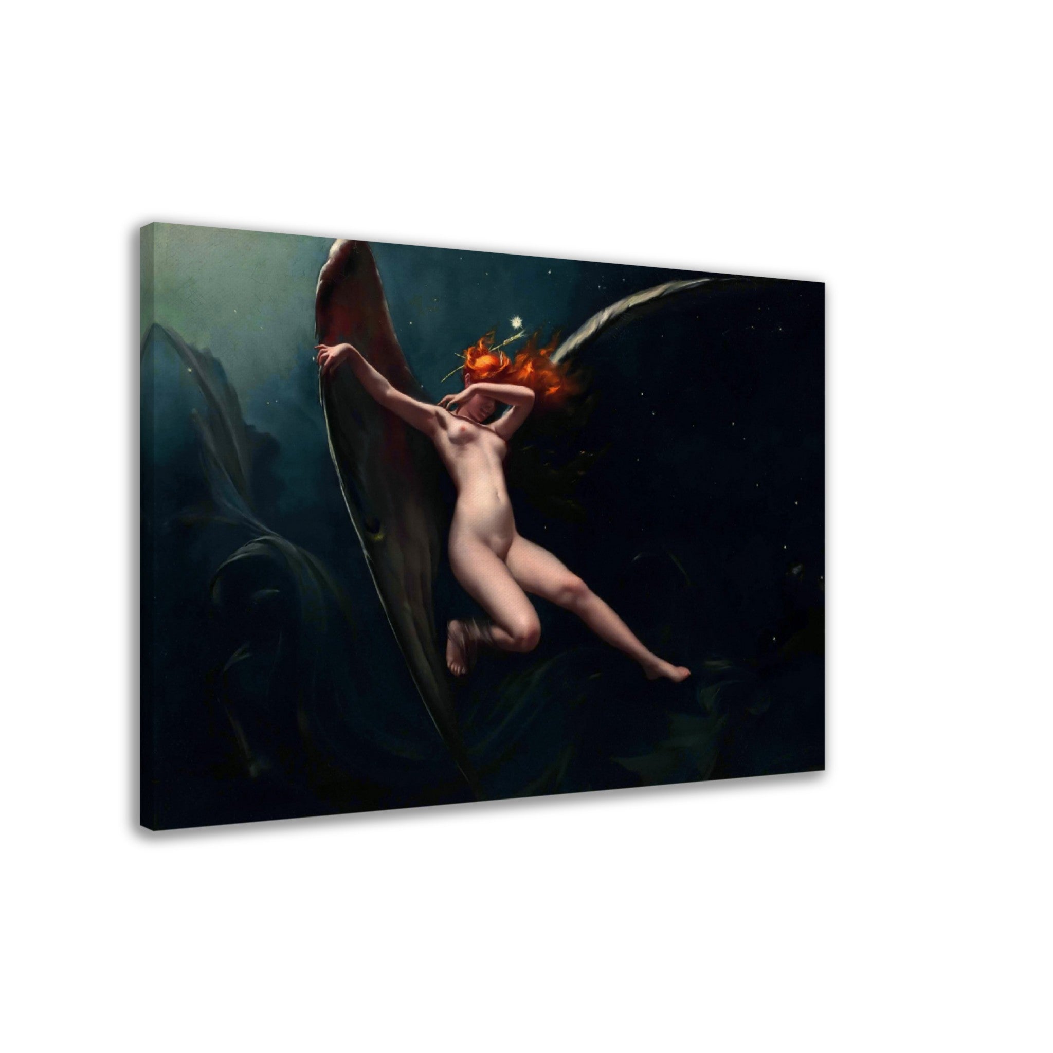 Fairy Canvas Print, Fairy Under Starry Skies Luis Ricardo Falero - Nude Fairy Canvas - WallArtPrints4U