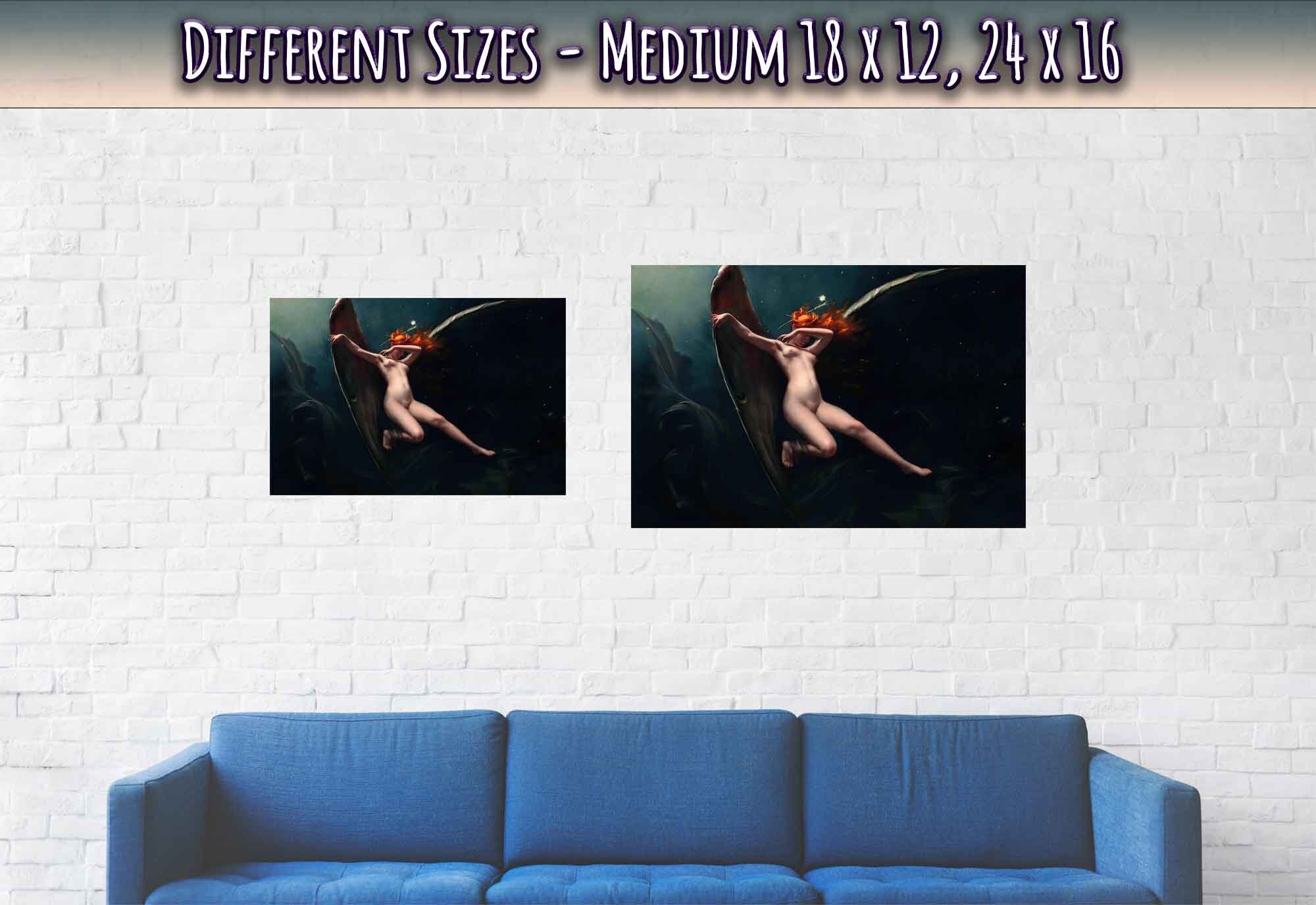 Fairy Print, Fairy Under Starry Skies Luis Ricardo Falero Poster - Nude Fairy Poster - WallArtPrints4U