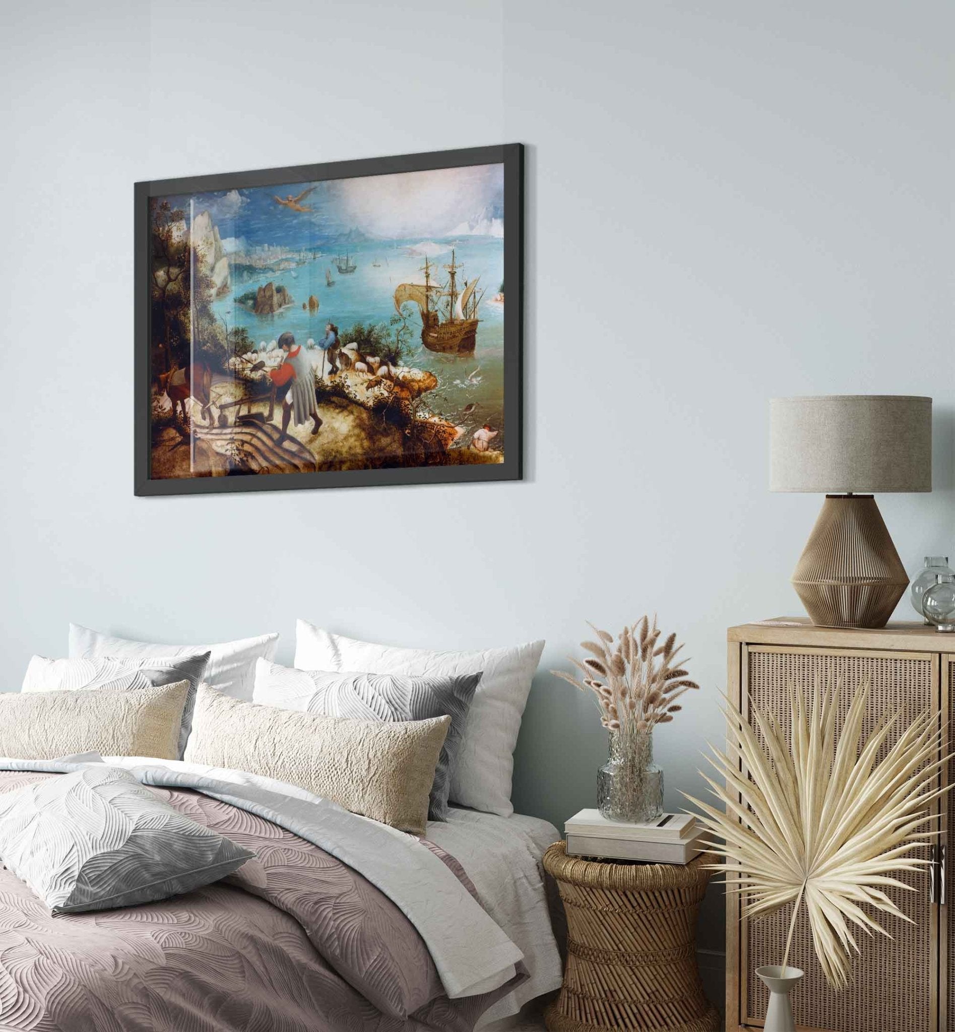 Fall Of Icarus Framed Print Vintage Icarus Framed Pieter Bruegel The Elder - WallArtPrints4U