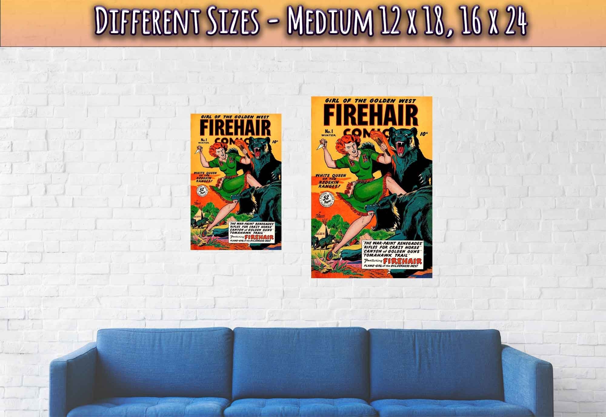 Firehair Comic Girl Poster Print No 1 - Vintage Comic Poster From 1948 - WallArtPrints4U