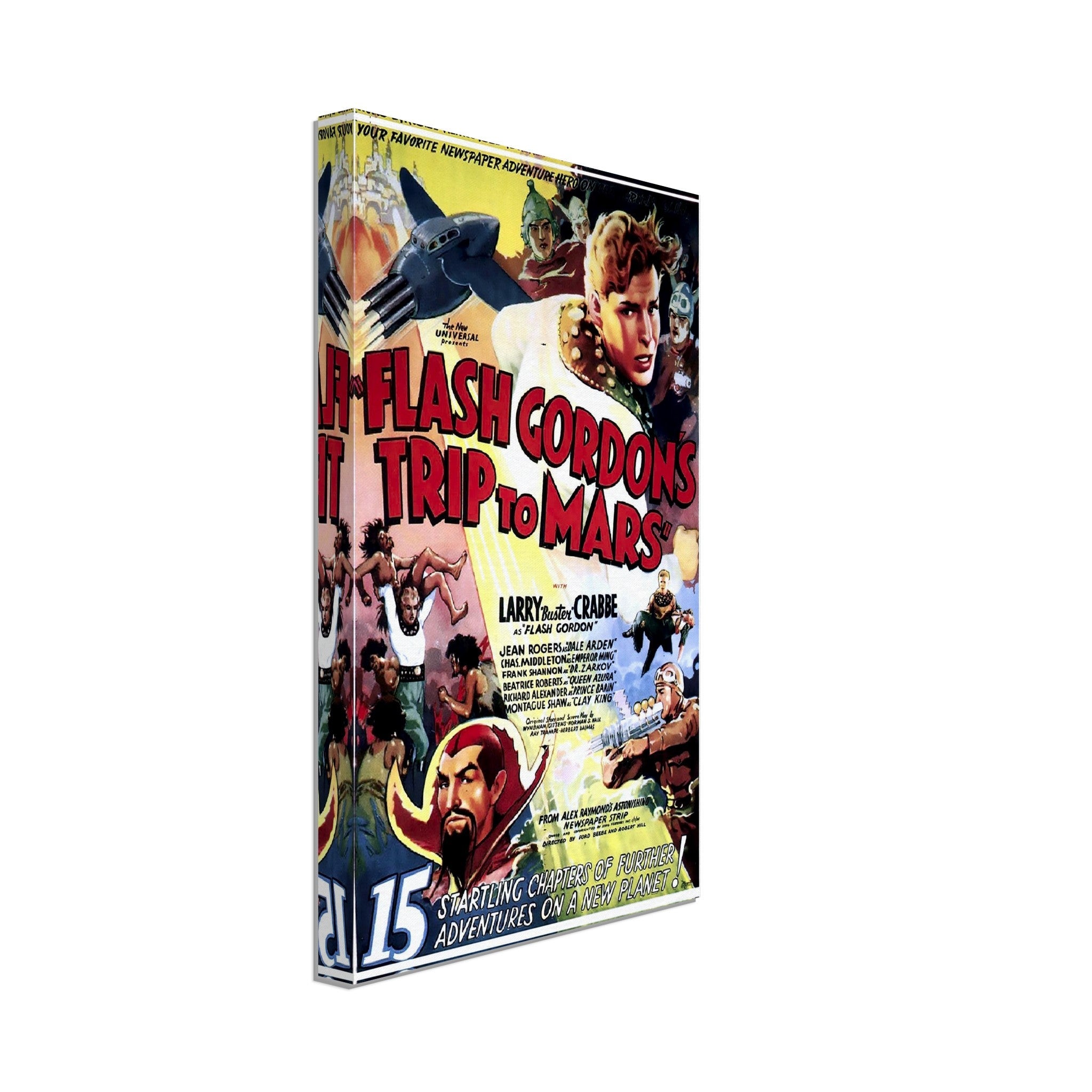 Flash Gordon Canvas, Vintage Movie Canvas 1938 Canvas Film Art - Larry Buster Crabbe, Jean Rogers - WallArtPrints4U