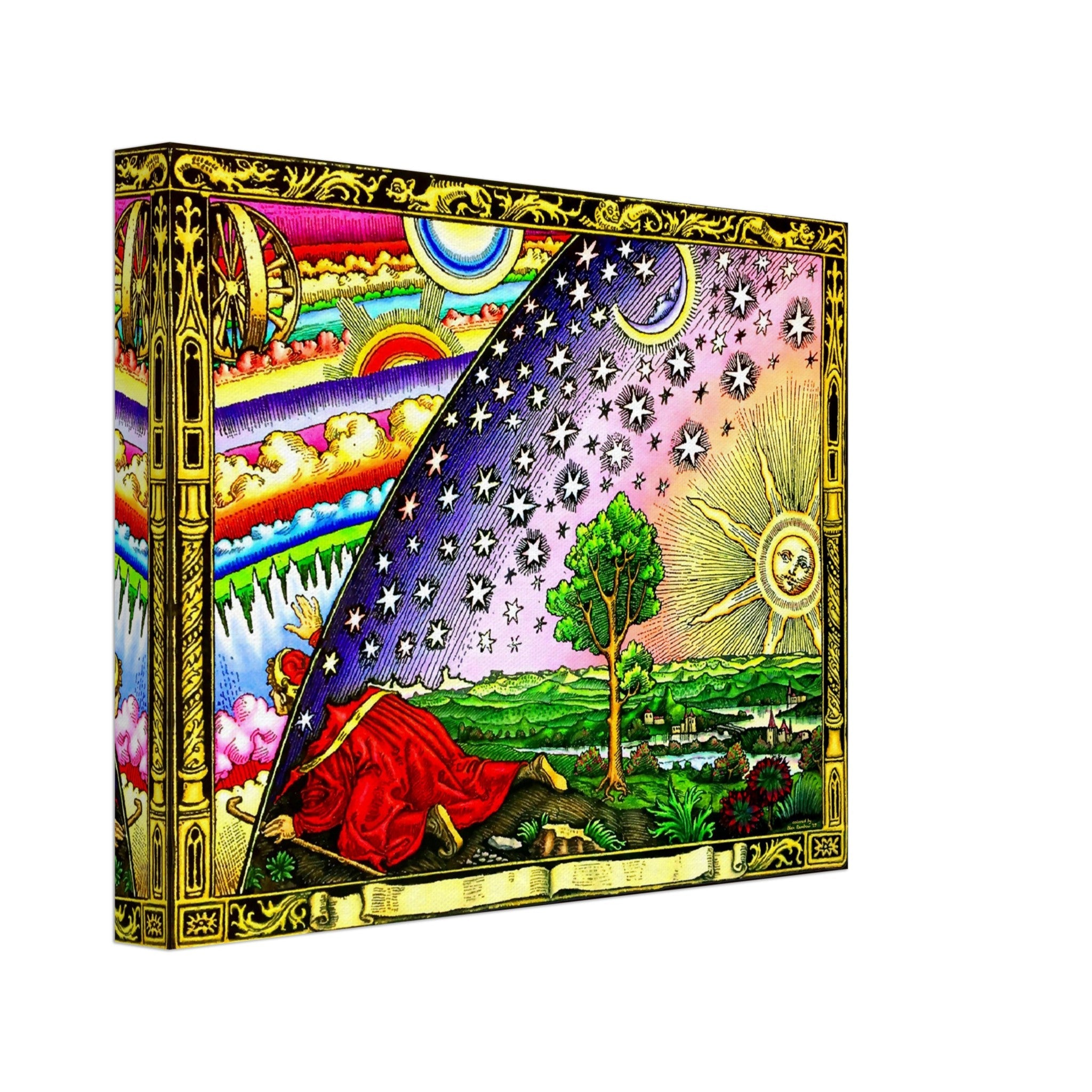 Flat Earth Canvas, The Flammarion, Traveller Puts head Through The Firmament On The Edge Of The World - WallArtPrints4U