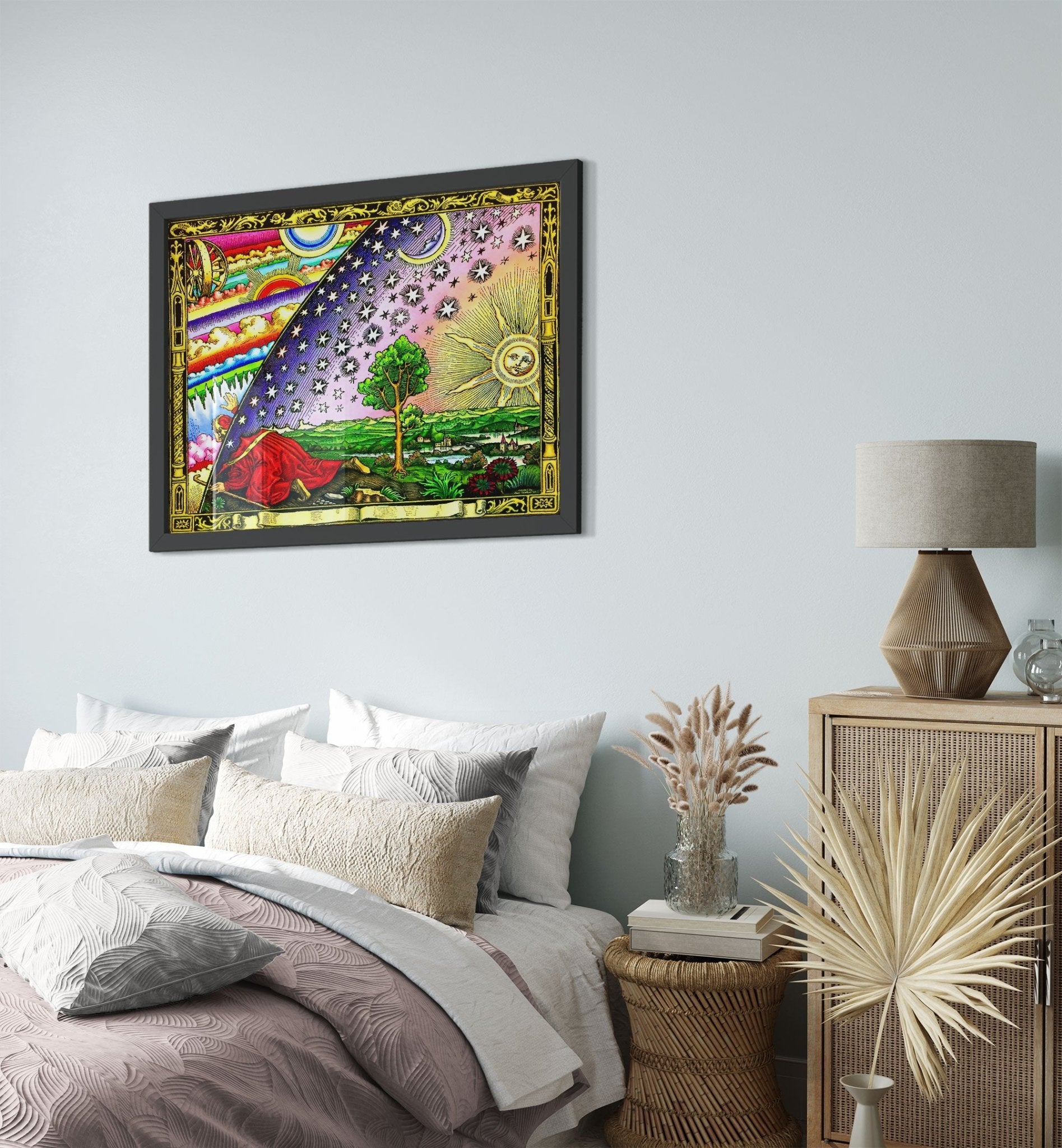 Flat Earth Framed, The Flammarion, Traveller Puts head Through The Firmament On The Edge Of The World - WallArtPrints4U