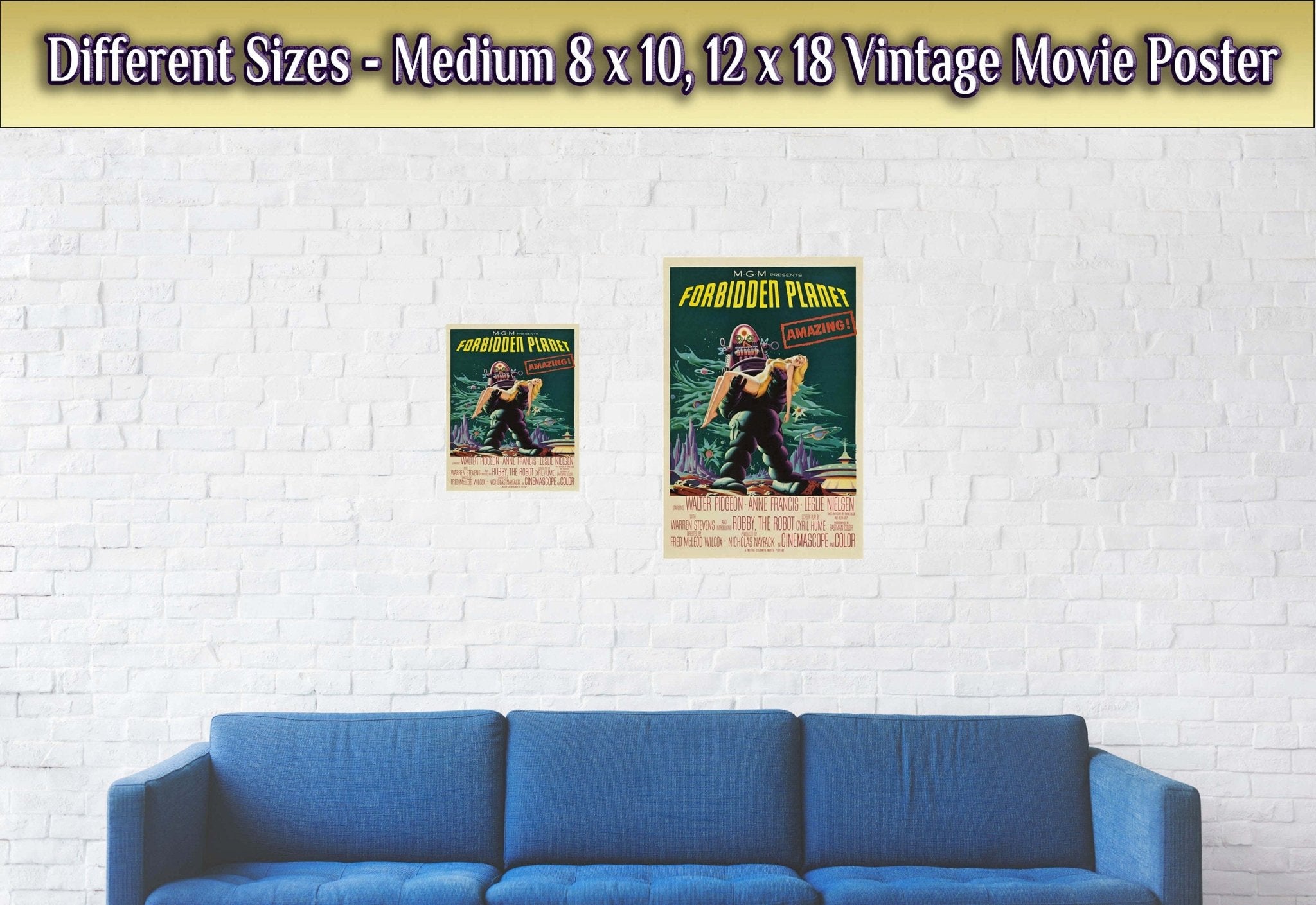 Forbidden Planet Poster, Vintage Movie Poster 1956 Poster Art - Walter Pidgeon - Anne Francis - Leslie Nielsen - WallArtPrints4U