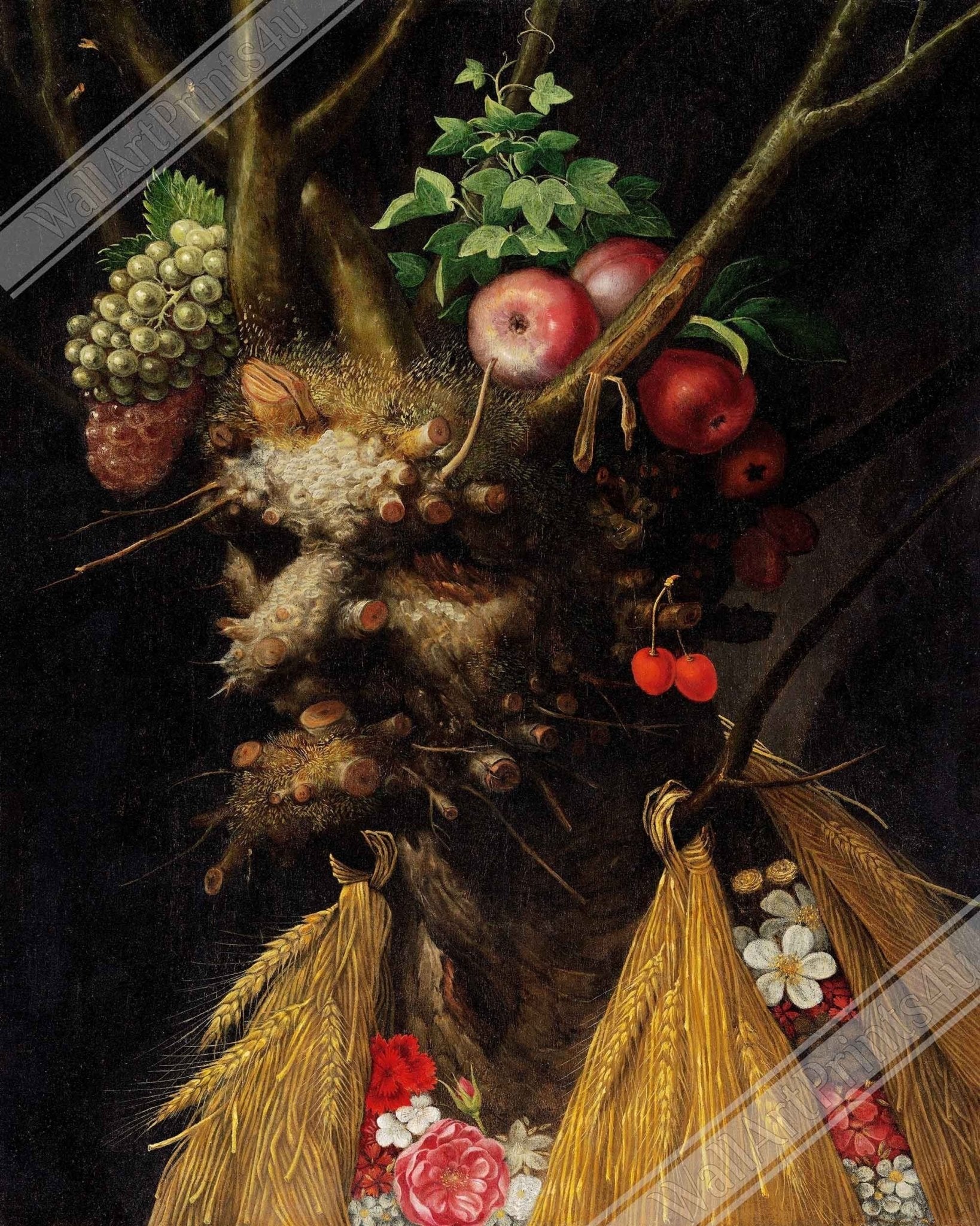 Four Seasons In One Head Canvas Print - Giuseppe Arcimboldo Canvas - WallArtPrints4U