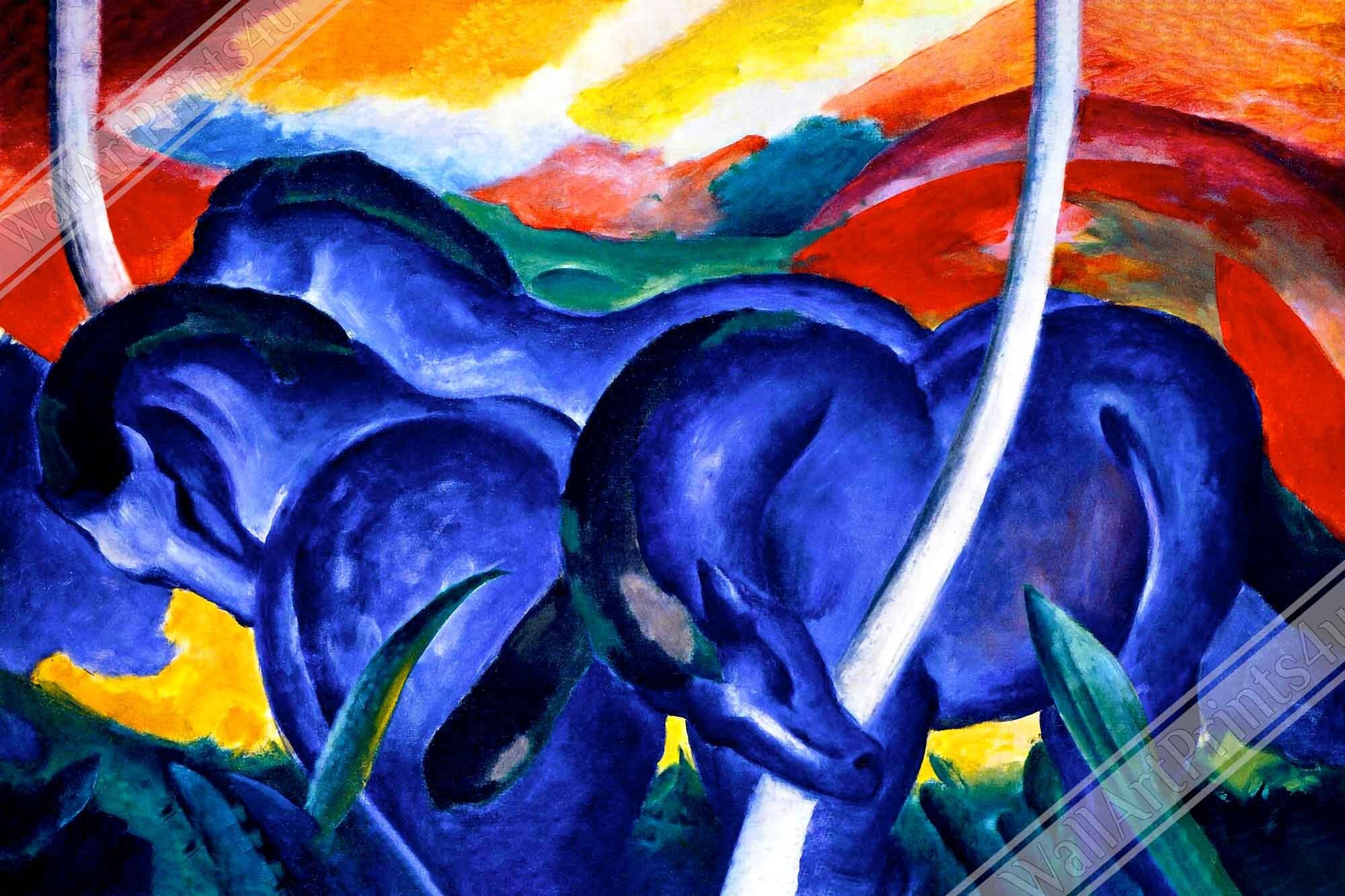 Franz Marc Blue Horse Framed Print Framed Blue Horse Ii 1911 - WallArtPrints4U