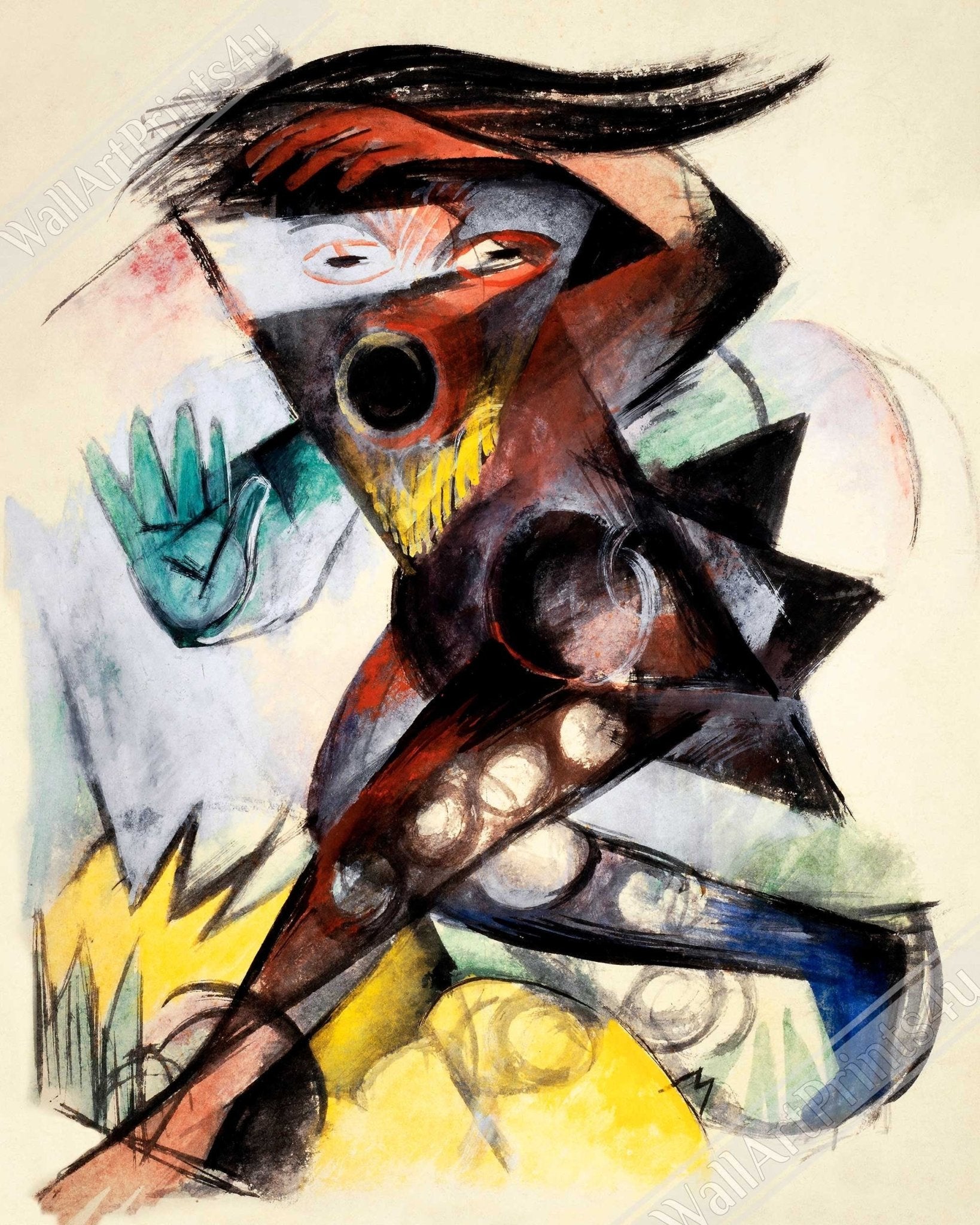 Franz Marc Caliban Figurine For The Tempest Poster Print 1904 - WallArtPrints4U