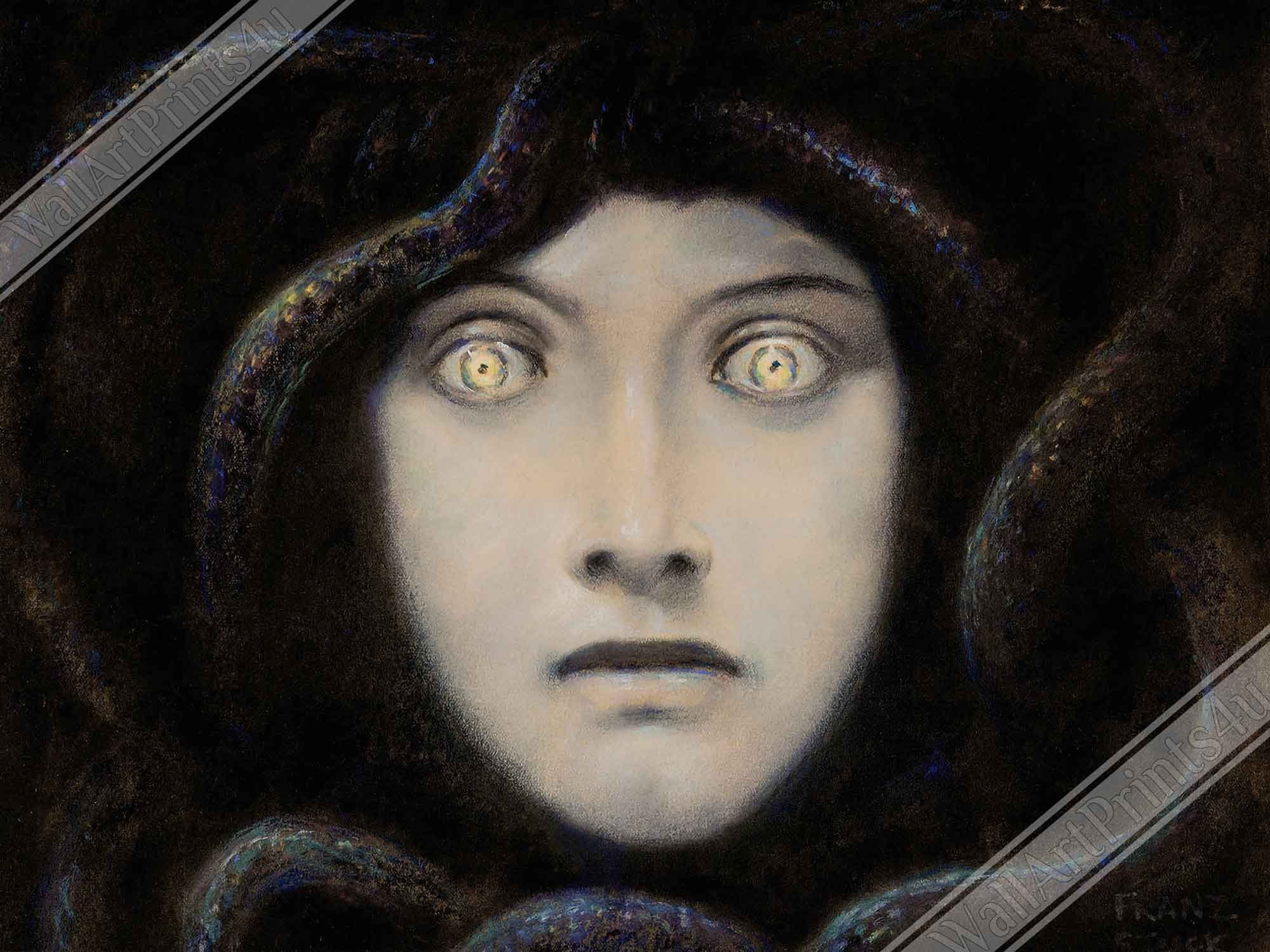 Franz Von Stuck Framed Print, Medusa 1892 Von Stuck Framed - WallArtPrints4U
