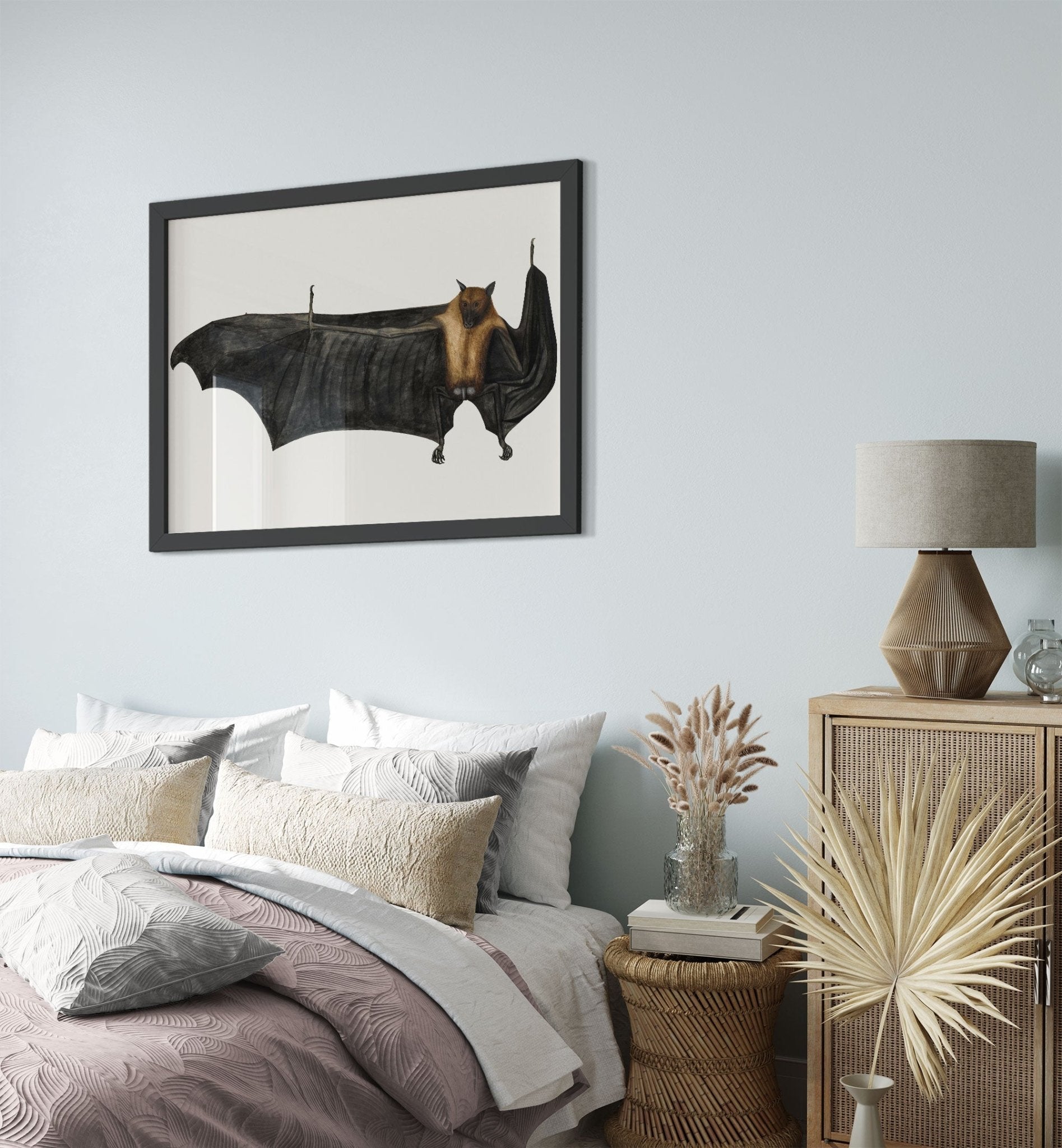 Fruit Bat Framed, Vintage Indian Fruit Bat Art - Vintage Fruit Bat Framed Print - WallArtPrints4U