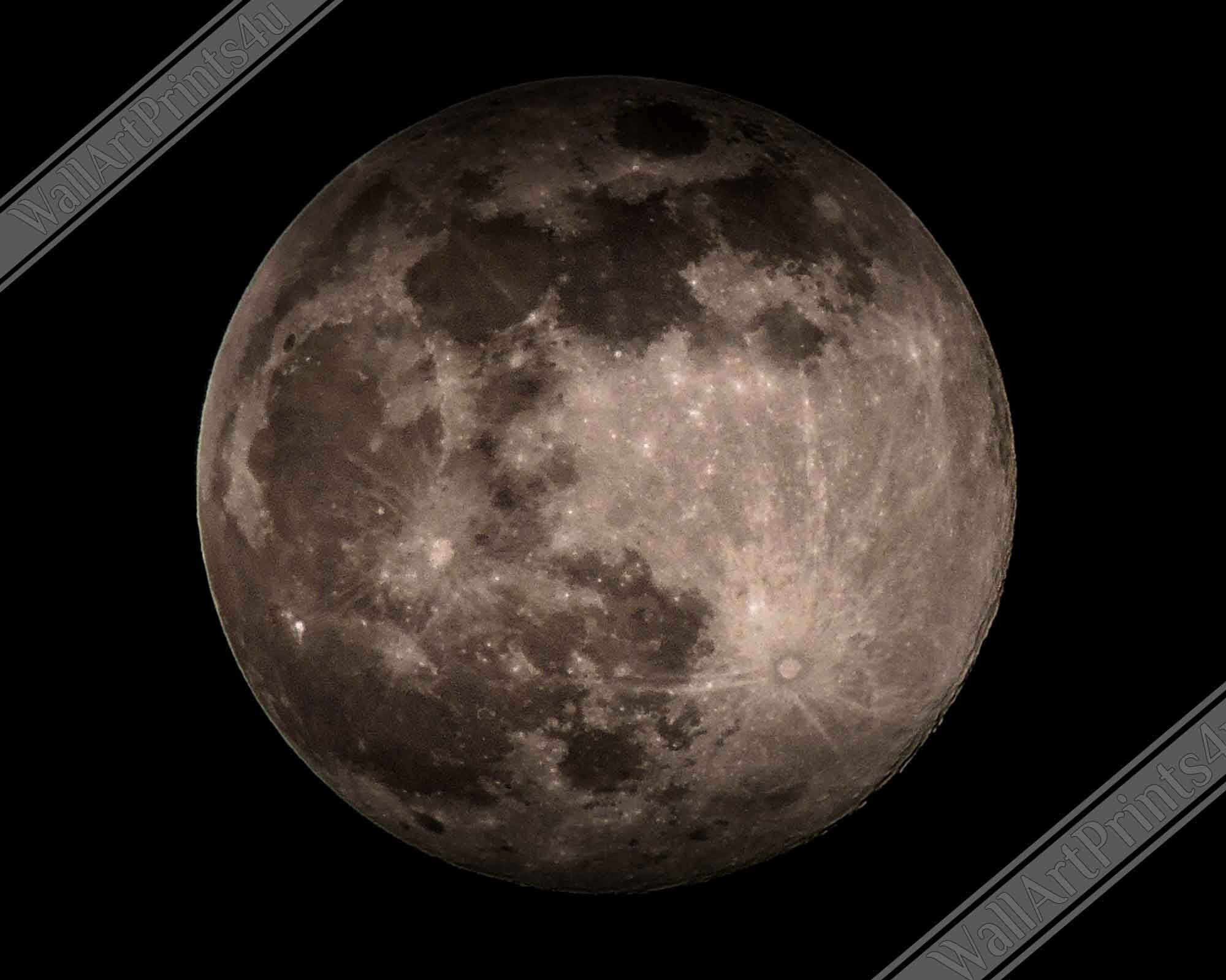 Full Moon Framed, Lunar Artwork, Full Moon Framed Print - WallArtPrints4U