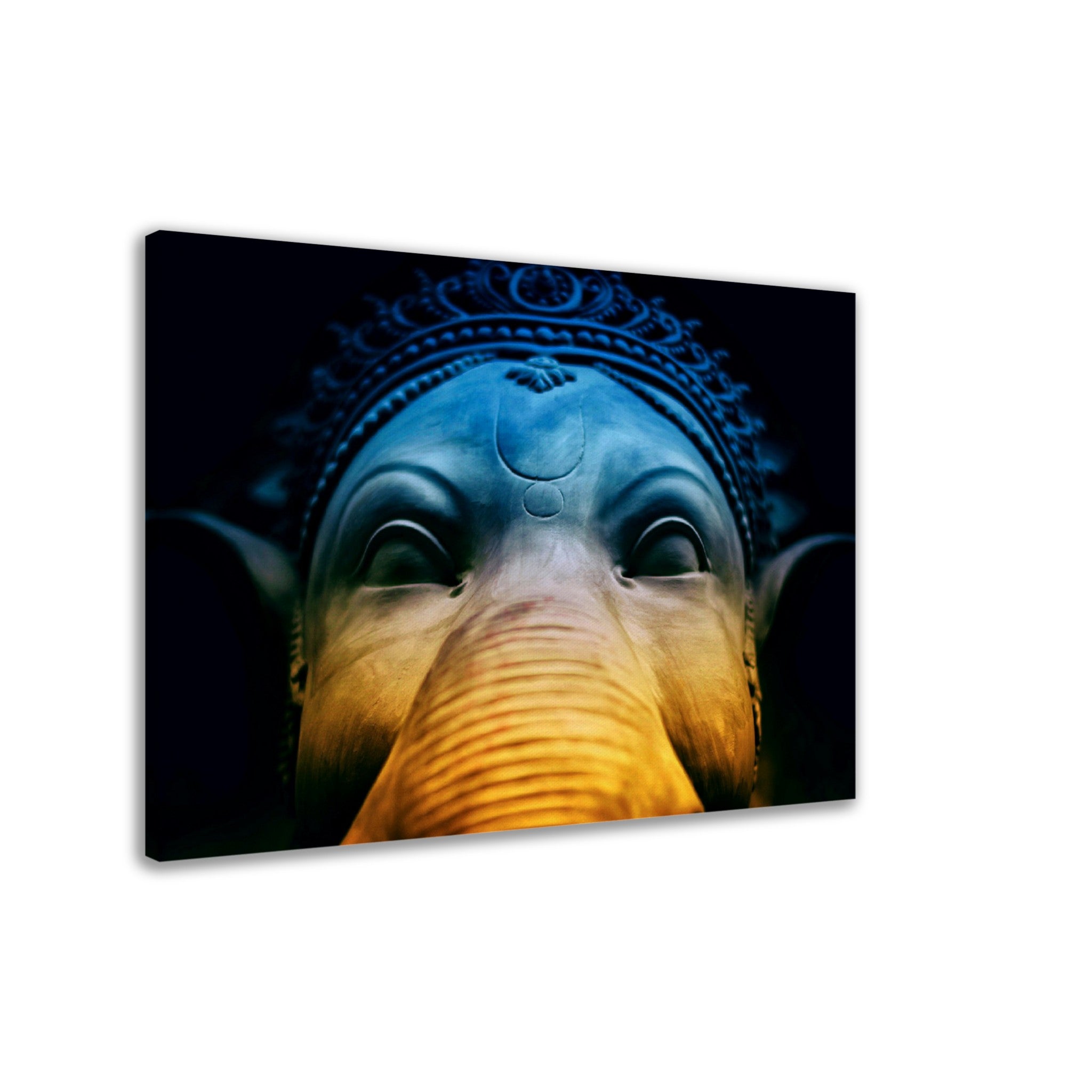 Ganesha Canvas Print, Hindu God Of Success, Wisdom, Ganesha Statue Sculpture Print, Remover Of Obstacles - WallArtPrints4U