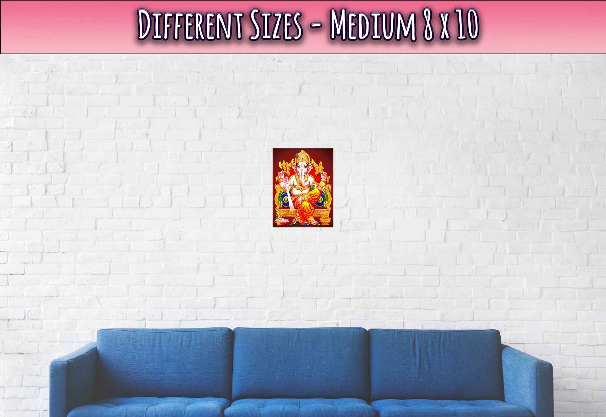 Ganesha Poster, Hindu God Of Success, Wisdom - Ganesha Print - Remover Of Obstacles, Ganesha Mantra Meditation - WallArtPrints4U
