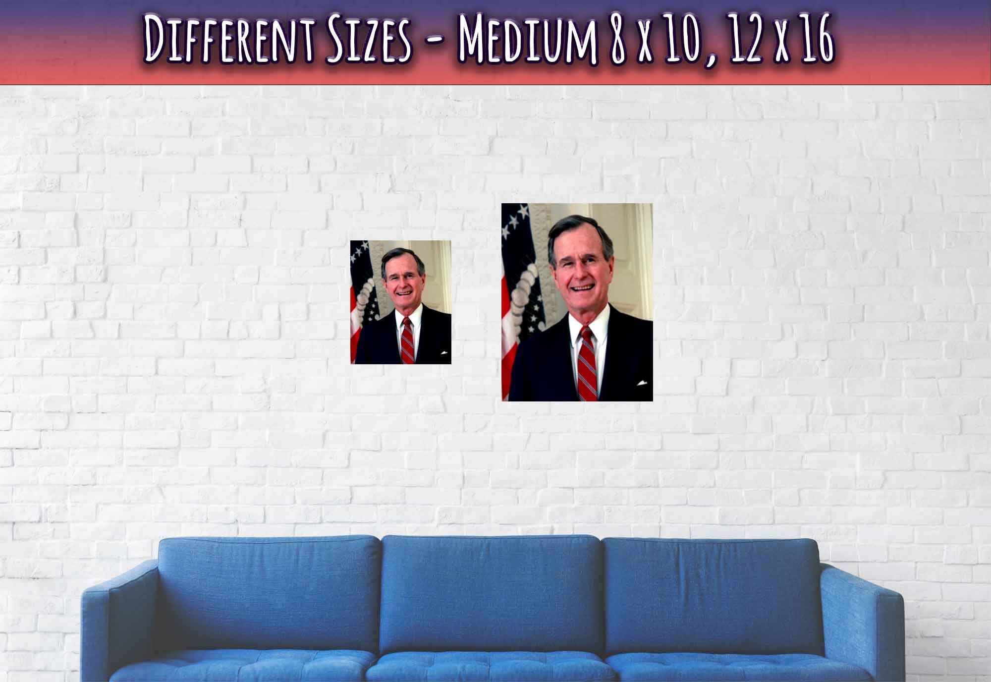 George H Bush Poster, 41st President Of These United States, Vintage Photo Portrait - George H Bush Print - WallArtPrints4U