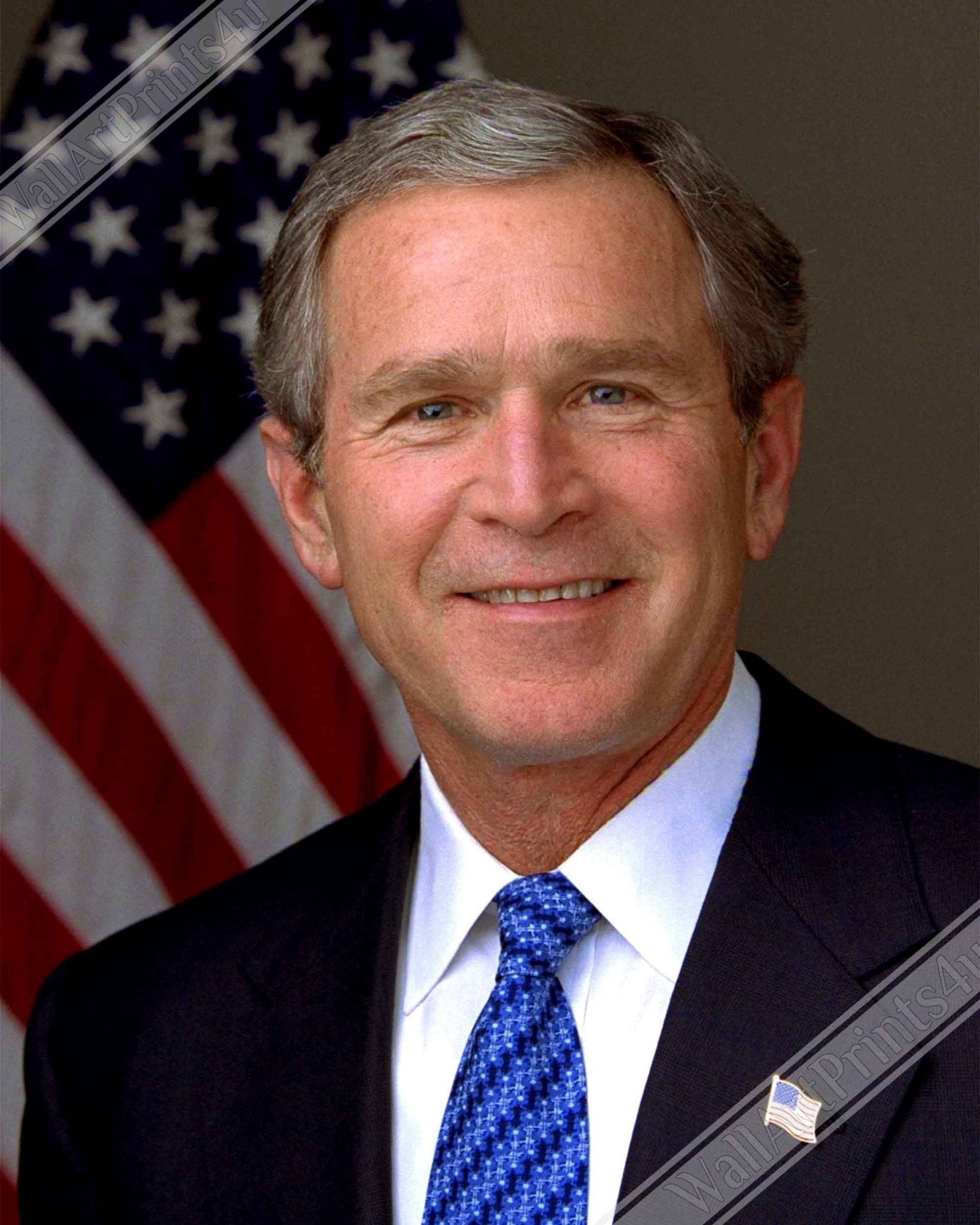 George W Bush Canvas, 43rd President Of These United States, Vintage Photo Portrait - George W Bush Canvas Print - WallArtPrints4U