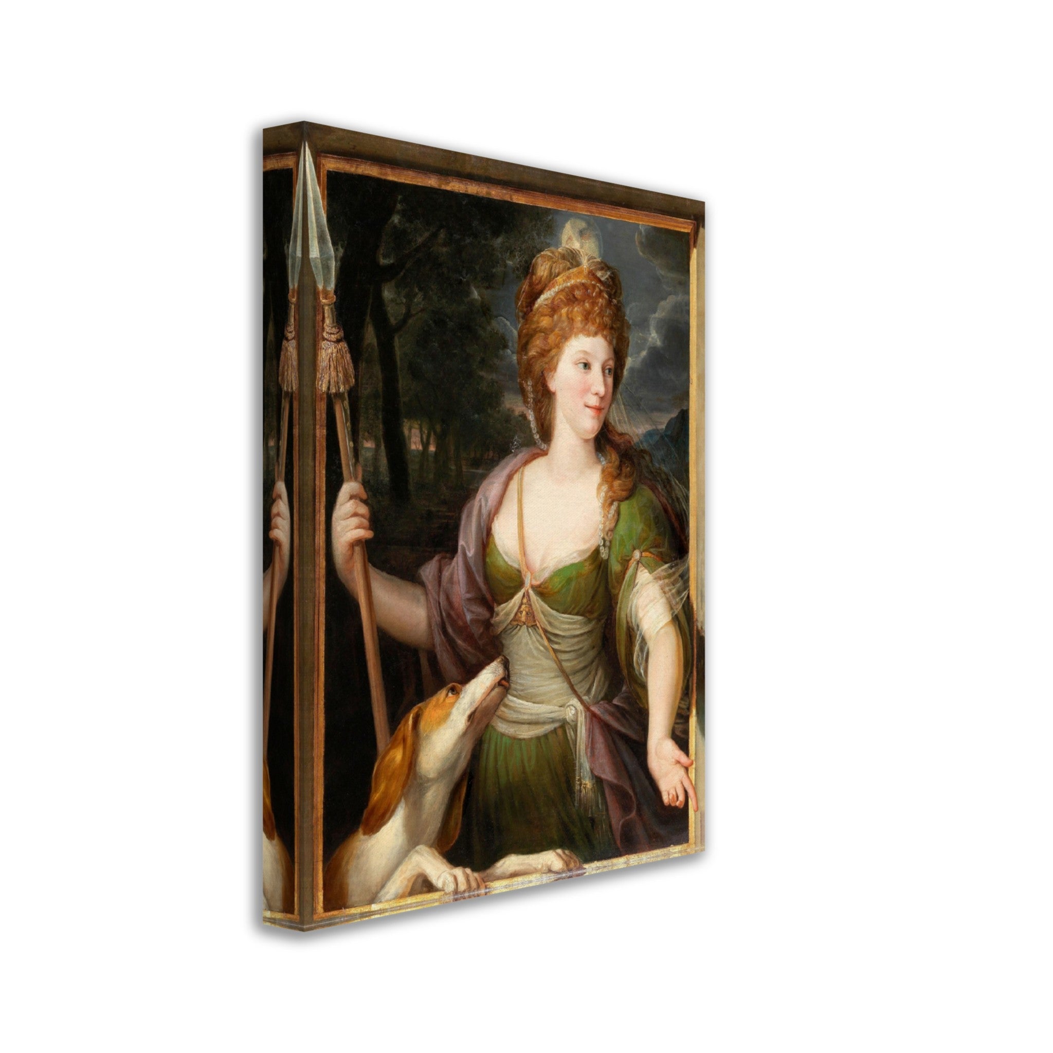 Goddess Artemis Canvas, Lady As Diana Vintage Moon Goddess Artemis Canvas Print, Goddess Of The Moon And Hunt - WallArtPrints4U