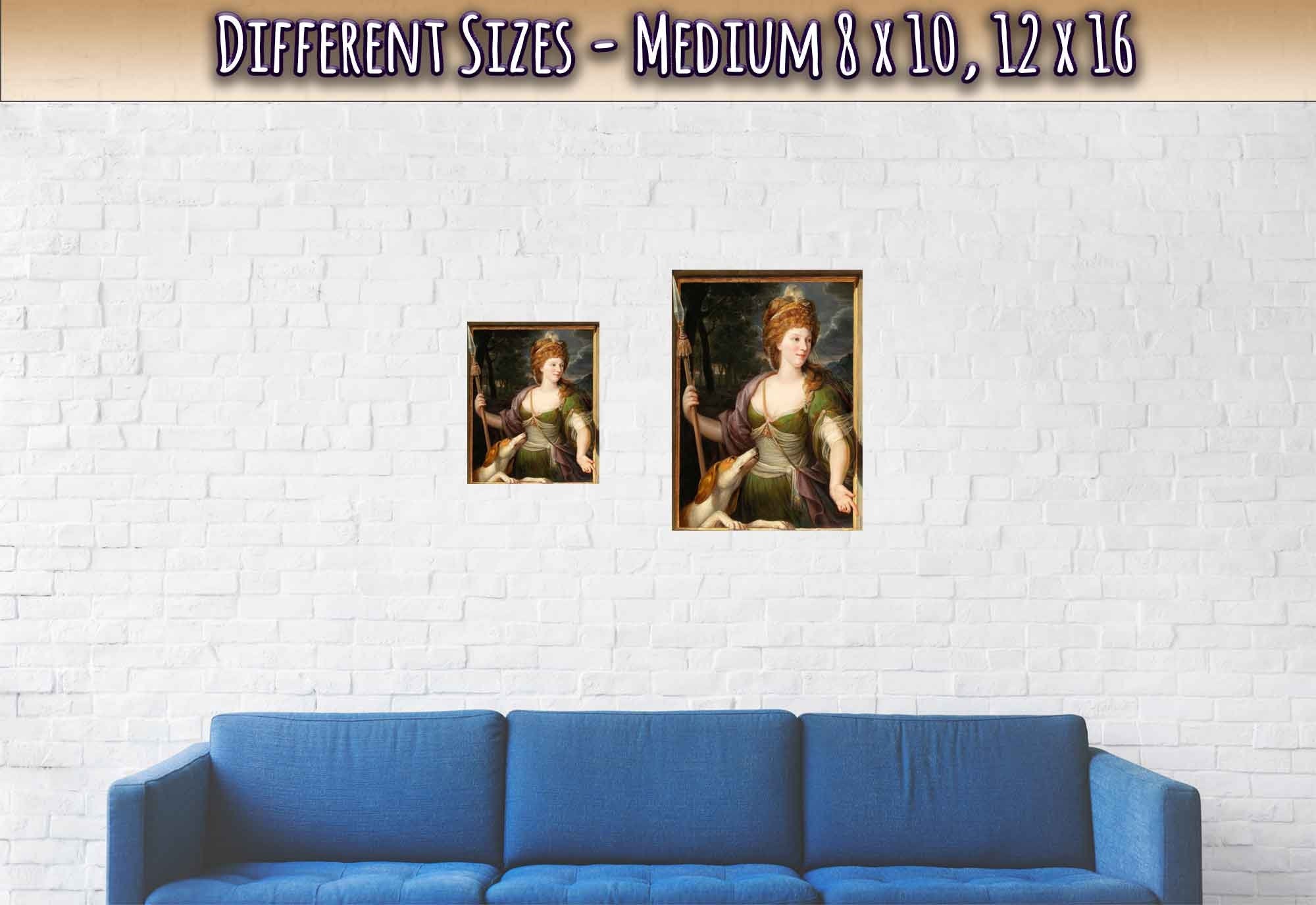 Goddess Artemis Poster, Lady As Diana Vintage Moon Goddess Artemis Print, Goddess Of The Moon And Hunt - WallArtPrints4U