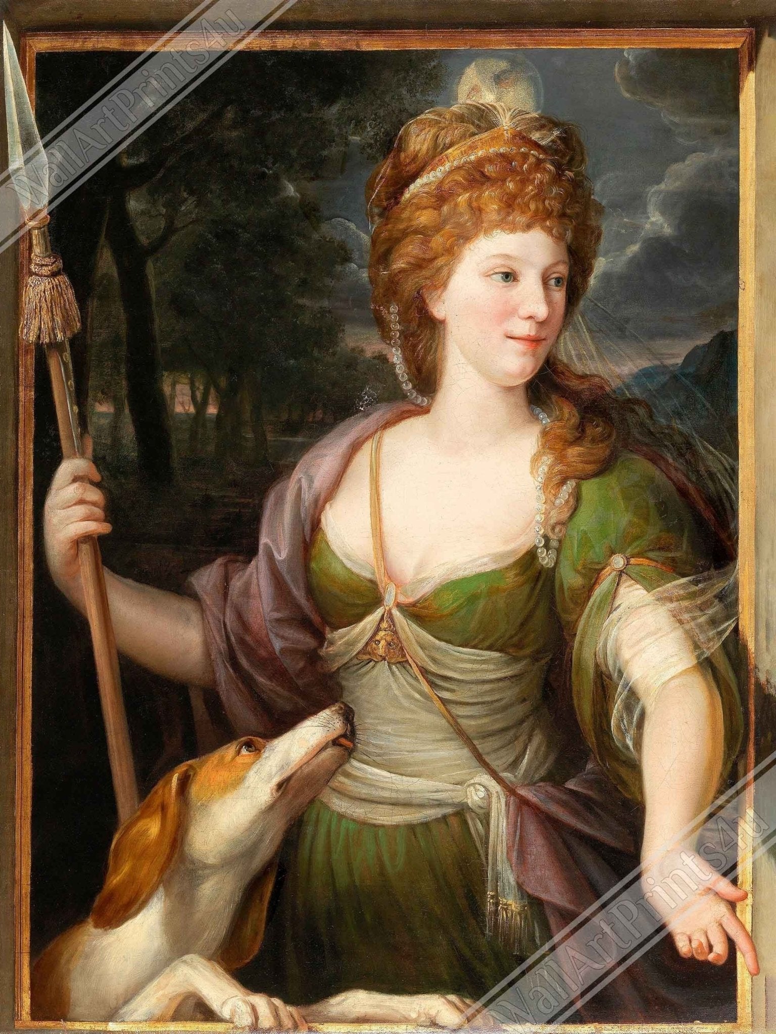 Goddess Artemis Poster, Lady As Diana Vintage Moon Goddess Artemis Print, Goddess Of The Moon And Hunt - WallArtPrints4U