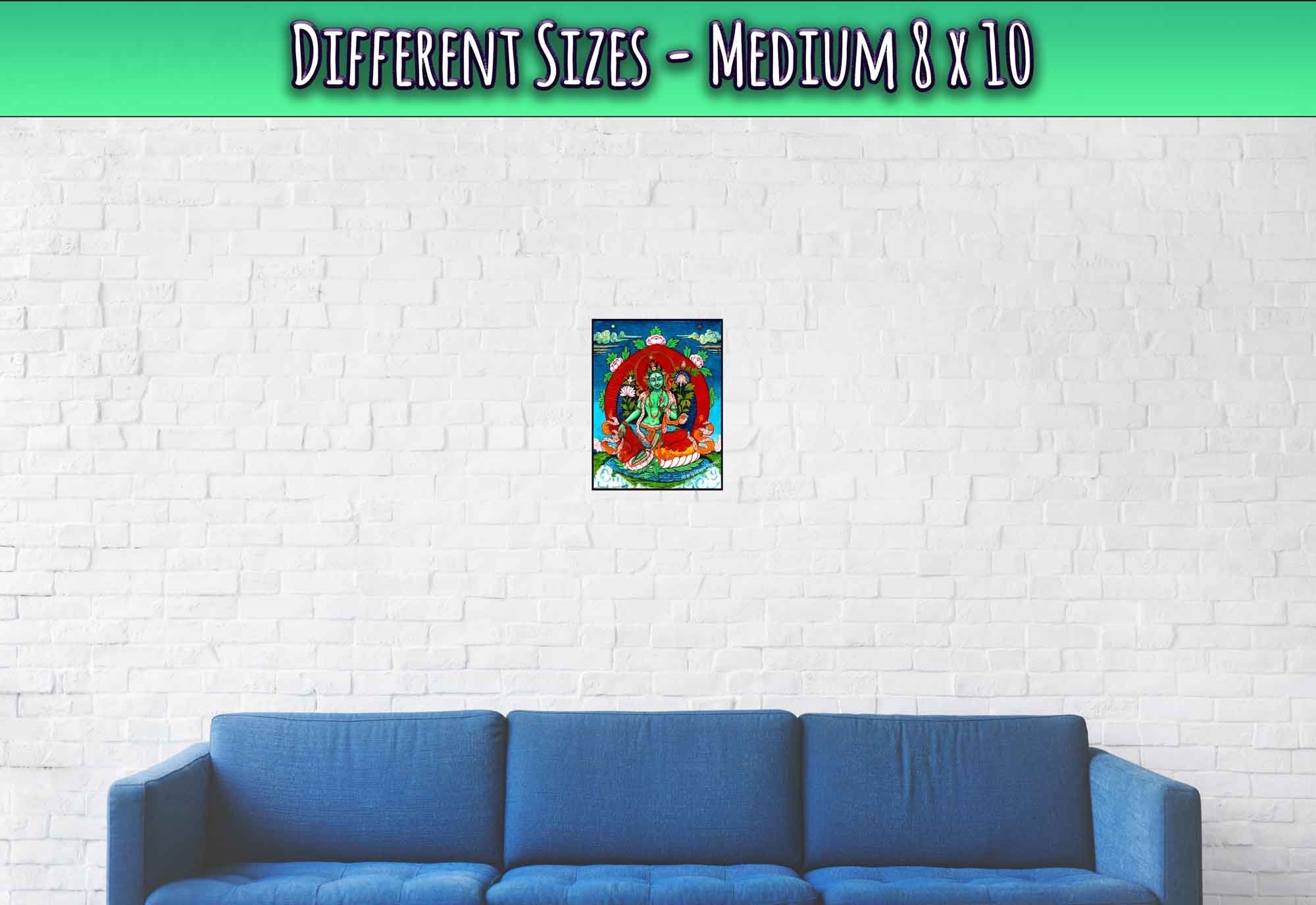 Goddess Tara Poster, Mother Of All Buddhas, Tibetan Goddess Green Tara Print, Goddess Tara Mantra Meditation - WallArtPrints4U