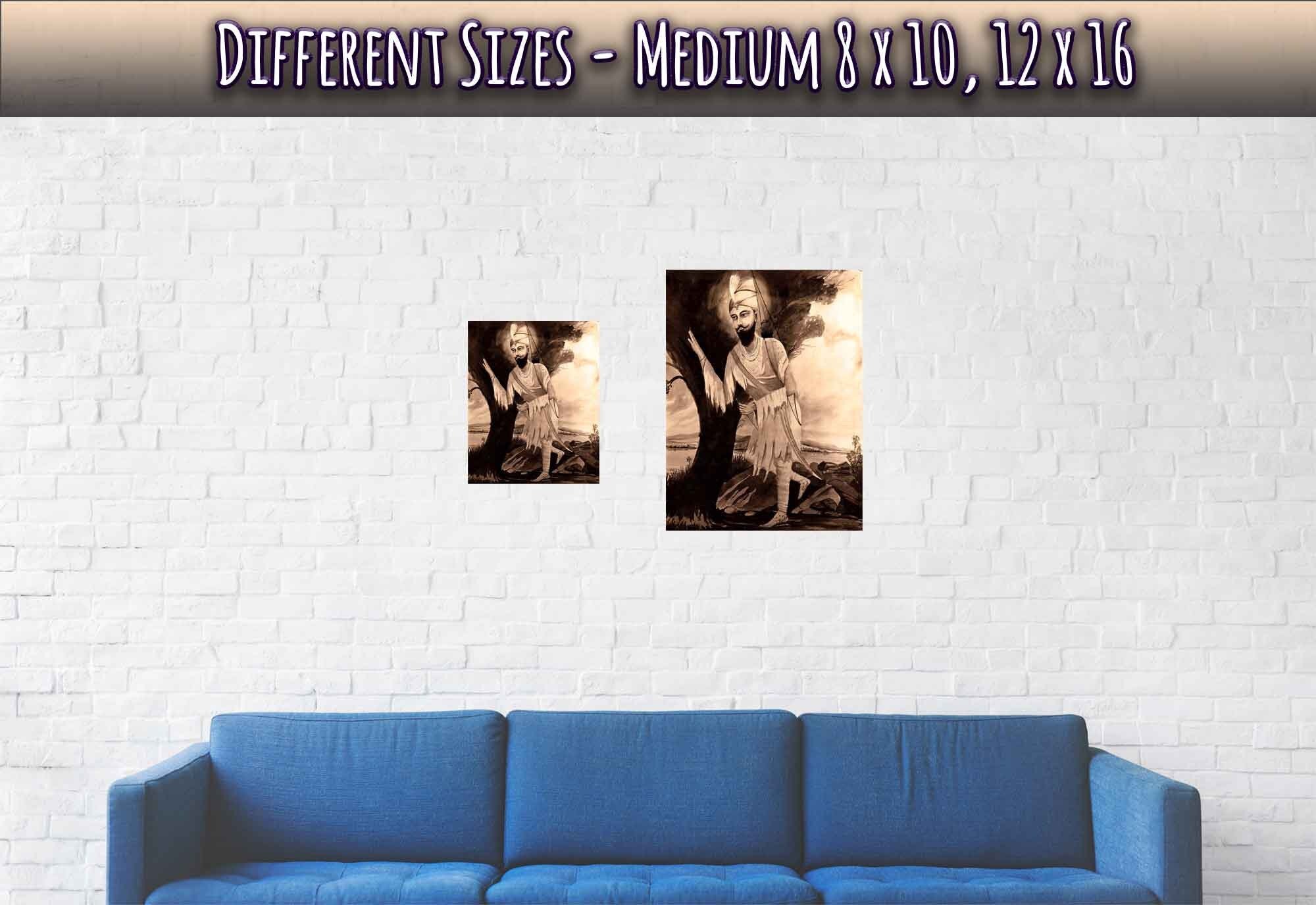 Guru Gobind Singh Poster, Tenth Sikh Guru - Guru Gobind Singh Print - WallArtPrints4U