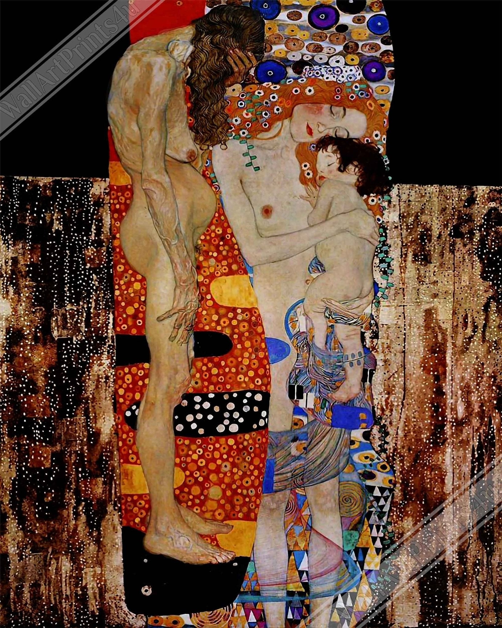 Gustav Klimt Framed Print, 3 Ages Of Women Gustav Klimt Print 1905 - WallArtPrints4U