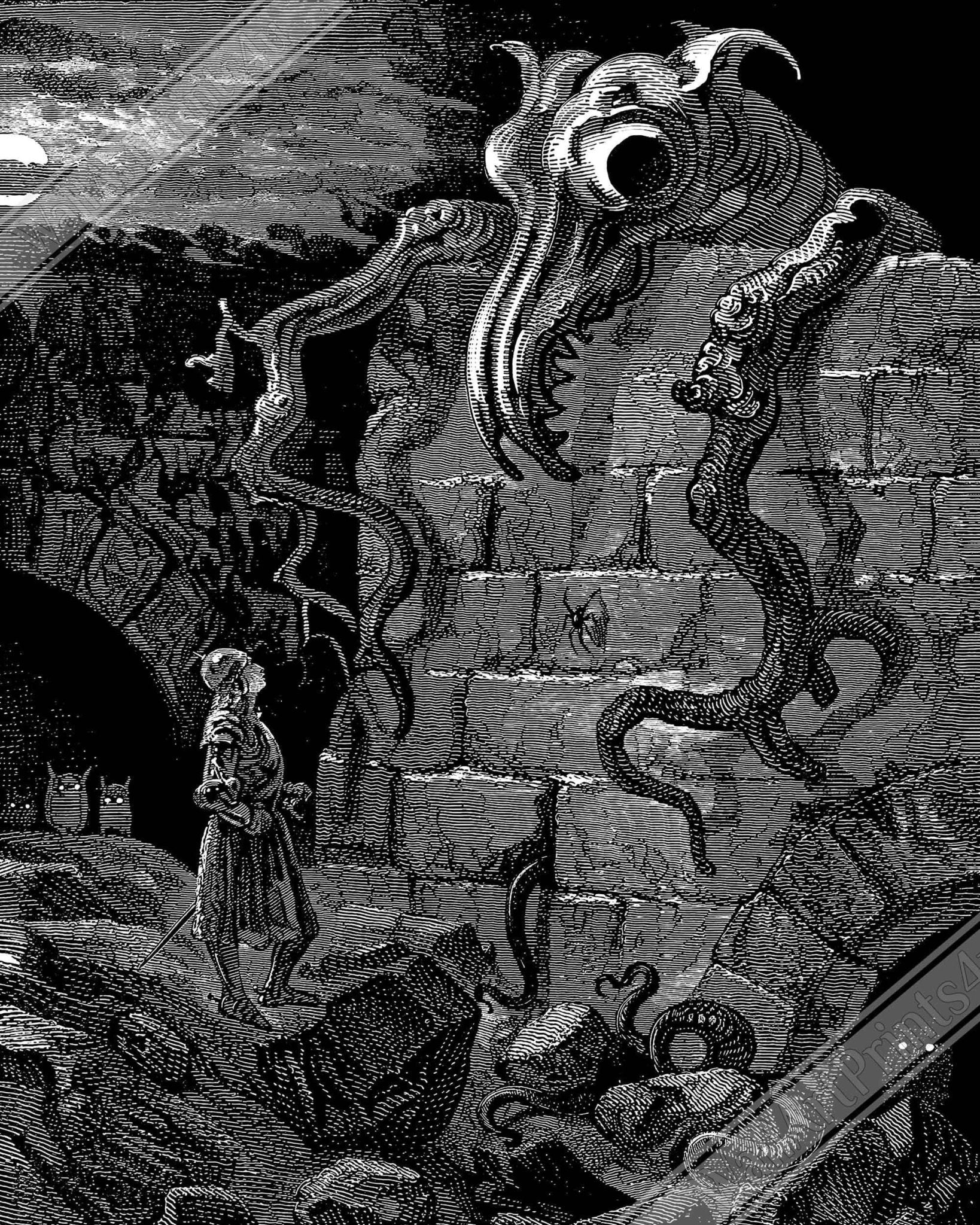 Gustave Dore Canvas - Gnarled Monster Canvas Print, From The Legend Of Croquemitaine. - WallArtPrints4U