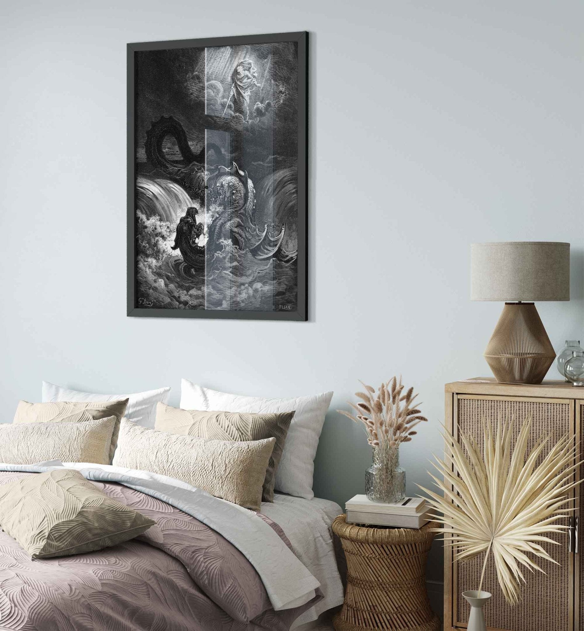 Gustave Dore Framed - Destruction Of Leviathan Framed - Halloween Gothic Framed Print UK, EU, USA, AUS Domestic Shipping - WallArtPrints4U