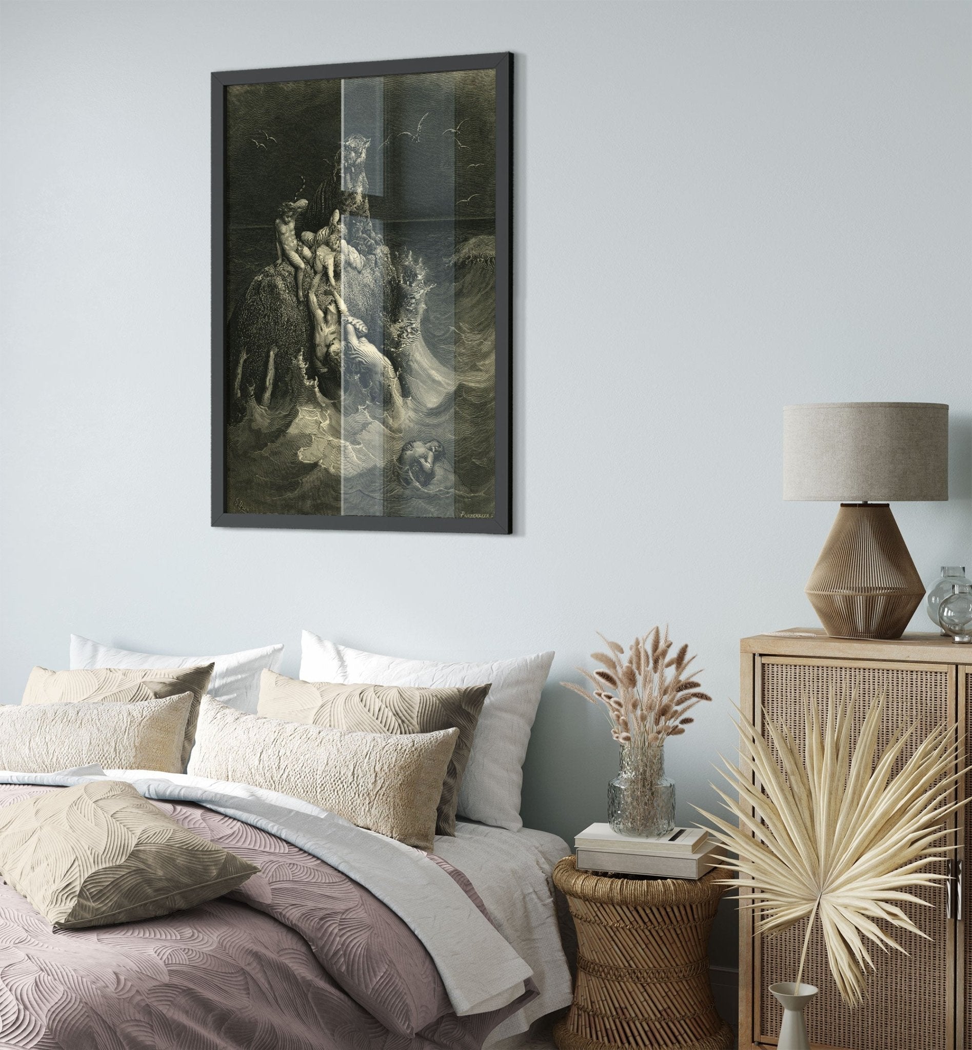 Gustave Dore Framed, The Deluge Framed Print, From La Grand Bible De Tours 1866 UK, EU, USA, AUS Domestic Shipping - WallArtPrints4U