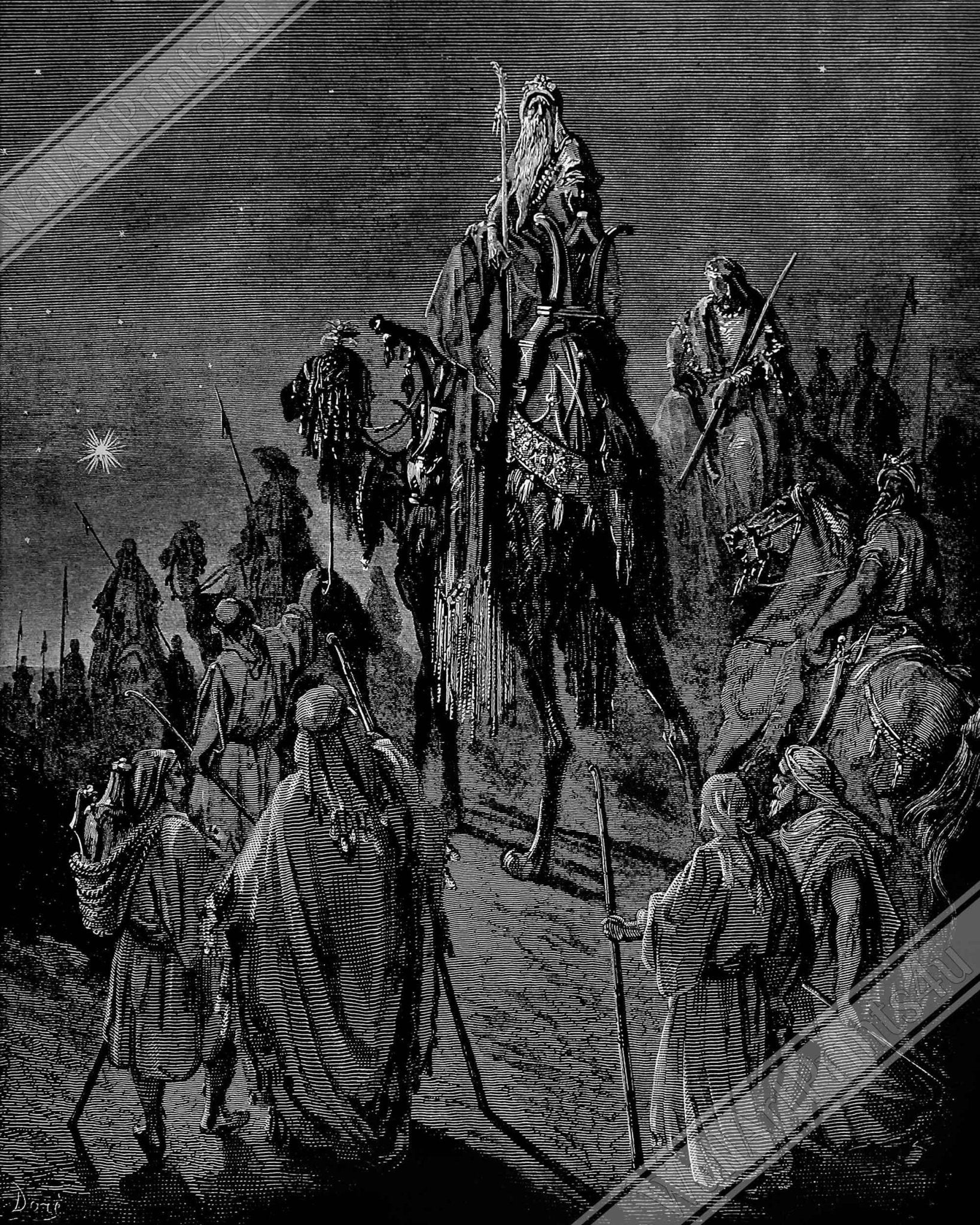 Gustave Dore Framed, The Three Kings Framed Print, From La Grand Bible De Tours 1843 - WallArtPrints4U