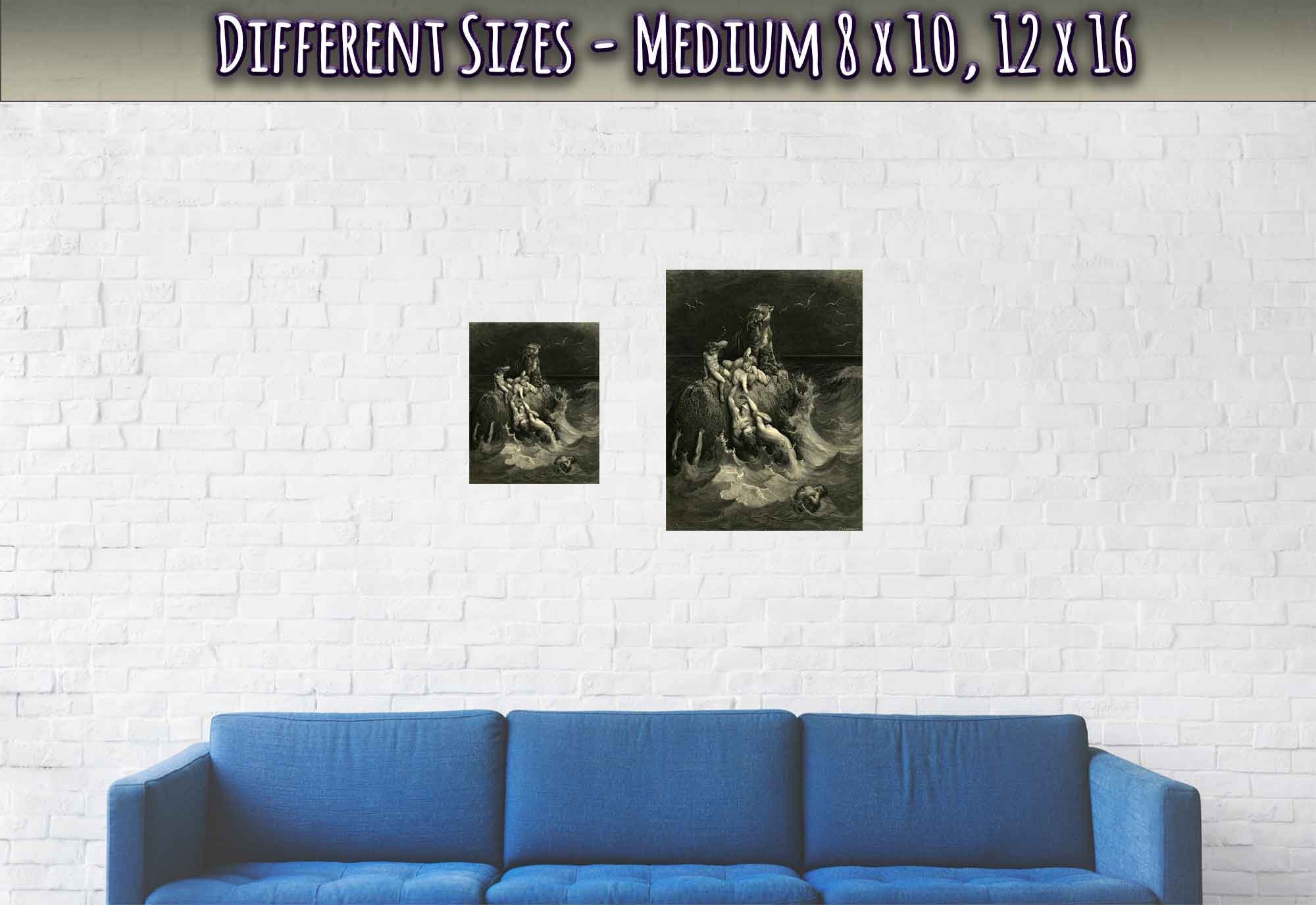 Gustave Dore Poster, The Deluge Print, From La Grand Bible De Tours 1866 - WallArtPrints4U