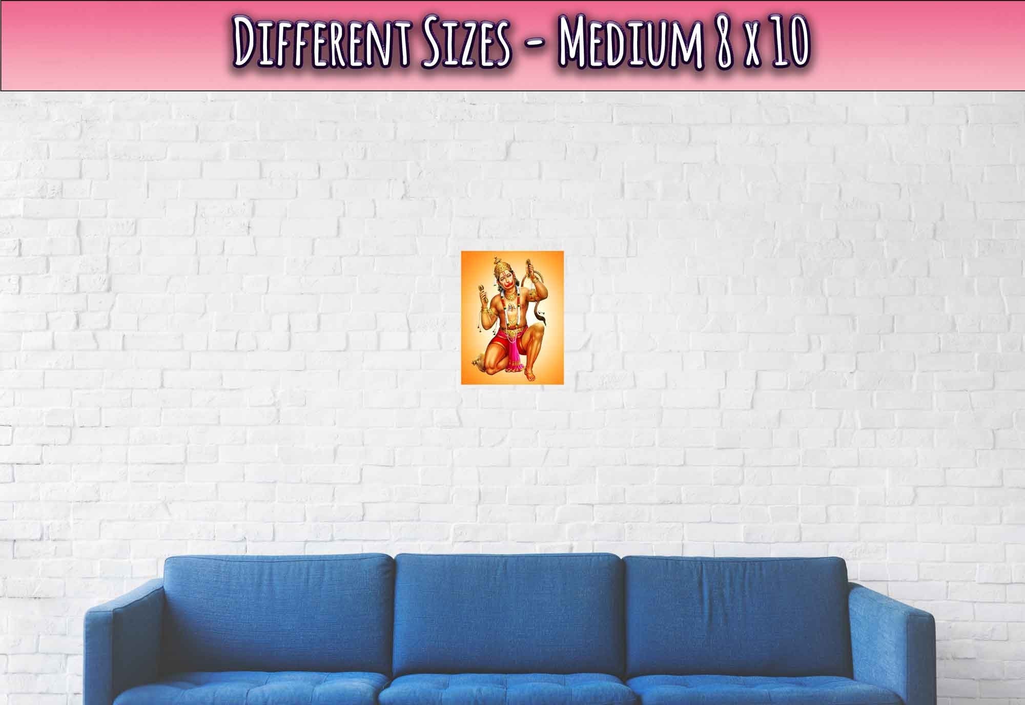 Hanuman Poster, Hindu God Of Strength - Hanuman Print - Beautiful Colors Use For Hanuman Mantra Meditation - WallArtPrints4U