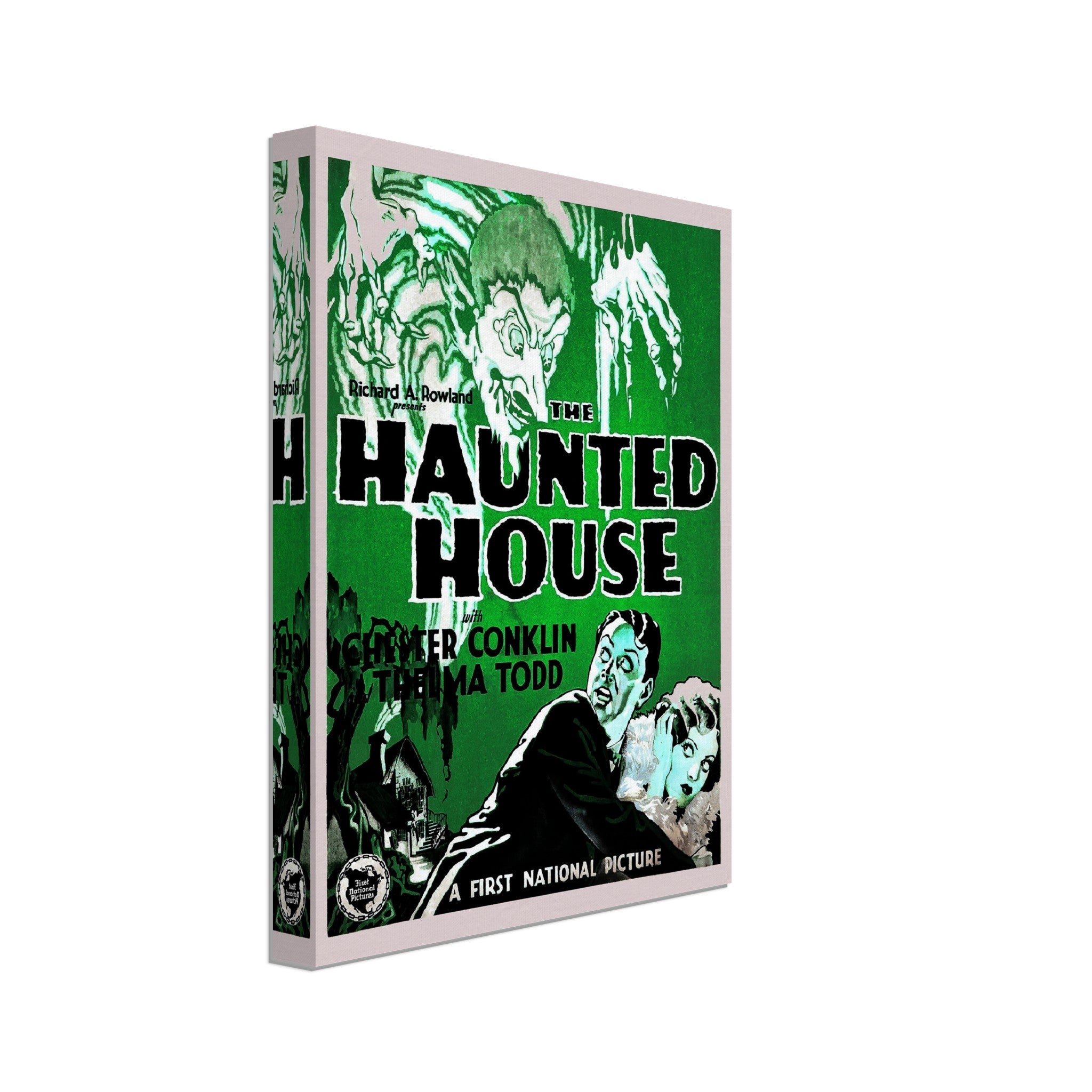 Haunted House Canvas, Vintage Horror Movie Canvas 1928 Canvas Film Art - Thelma Todd, Chester Conklin - WallArtPrints4U
