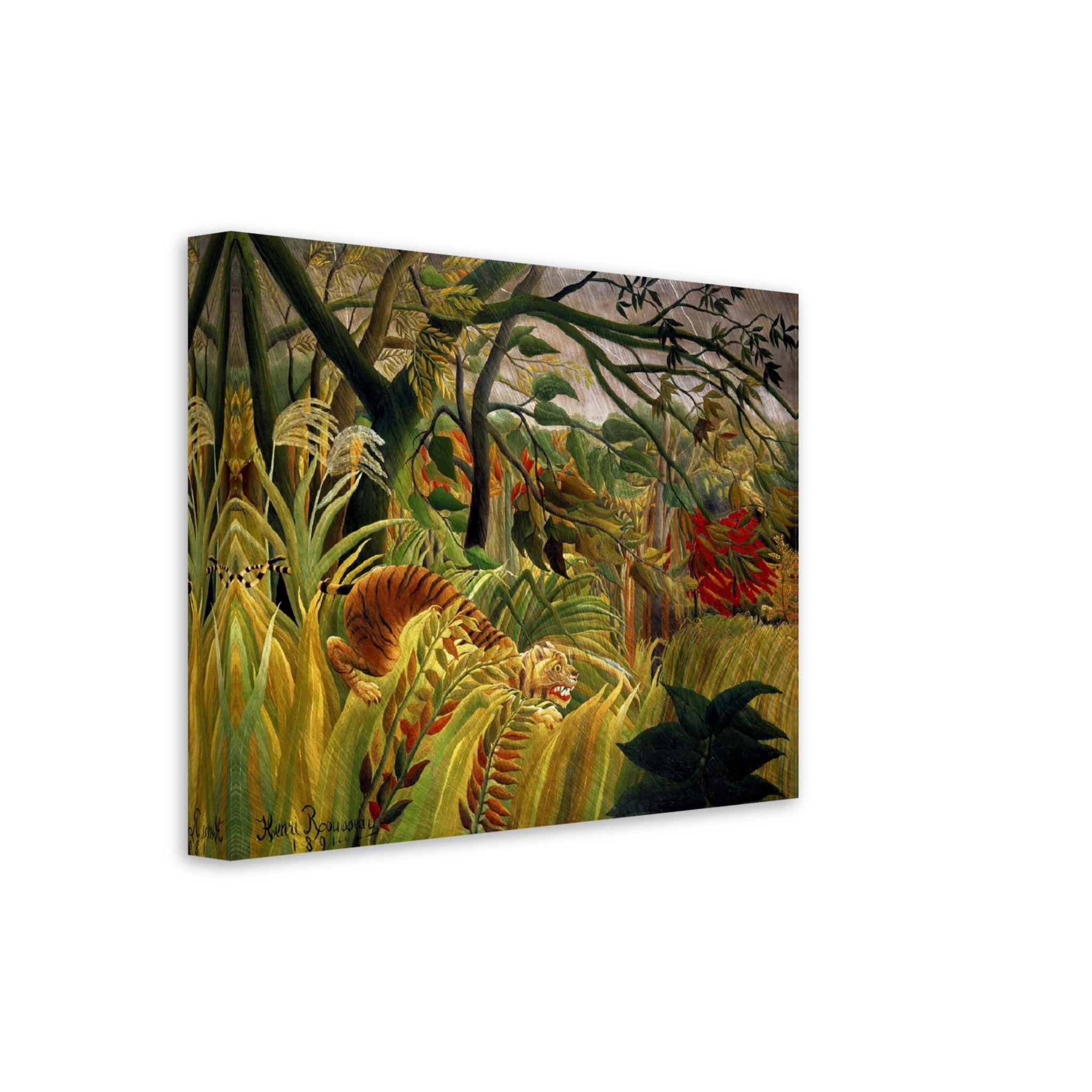 Henri Rousseau Canvas Tiger In A Tropical Storm Canvas Print Surprised Canvas 1891 - WallArtPrints4U